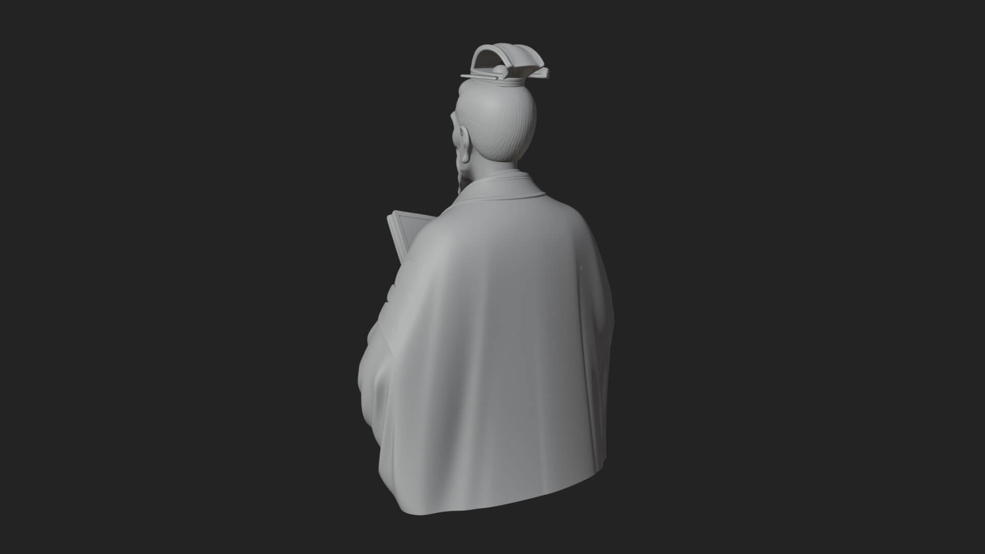 Scholar with Book Bust Design 4 3D Print Model 3D Model