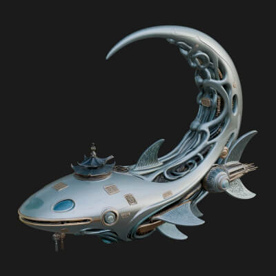 Sci Fi Airship Model Design 10 3D Print Model
