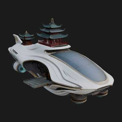 Sci Fi Airship Model Design 12 3D Print Model