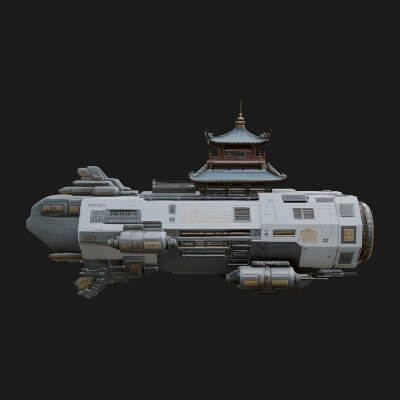 Sci Fi Airship Model Design 13 3D Print Model