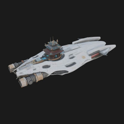 Sci Fi Airship Model Design 14 3D Print Model