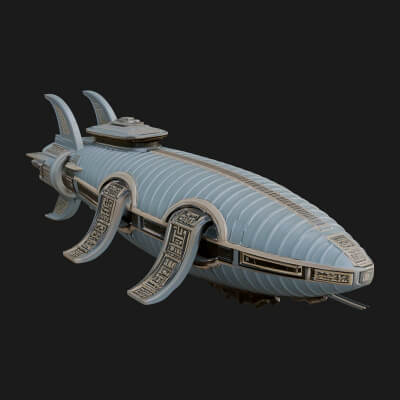 Sci Fi Airship Model Design 3 3D Print Model