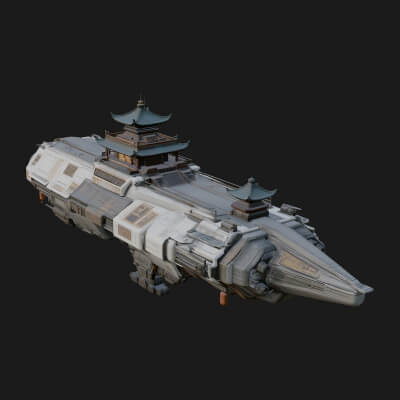 Sci Fi Airship Model Design 5 3D Print Model