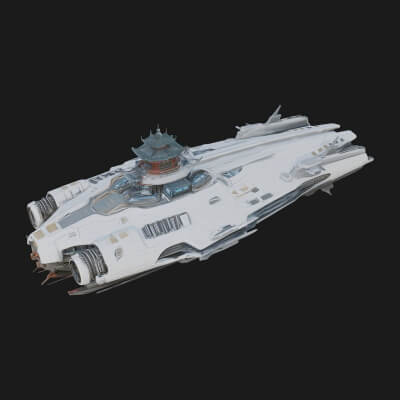Sci-Fi Airship Model Design 6 3D Print Model