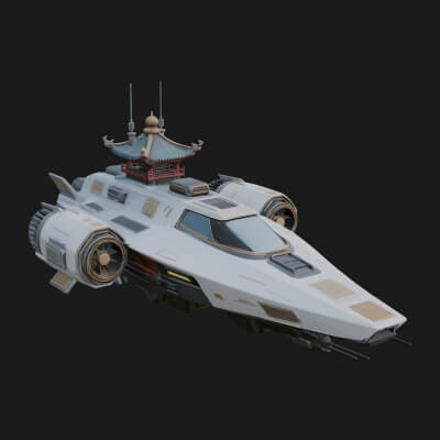 Sci Fi Airship Model Design 7 3D Print Model