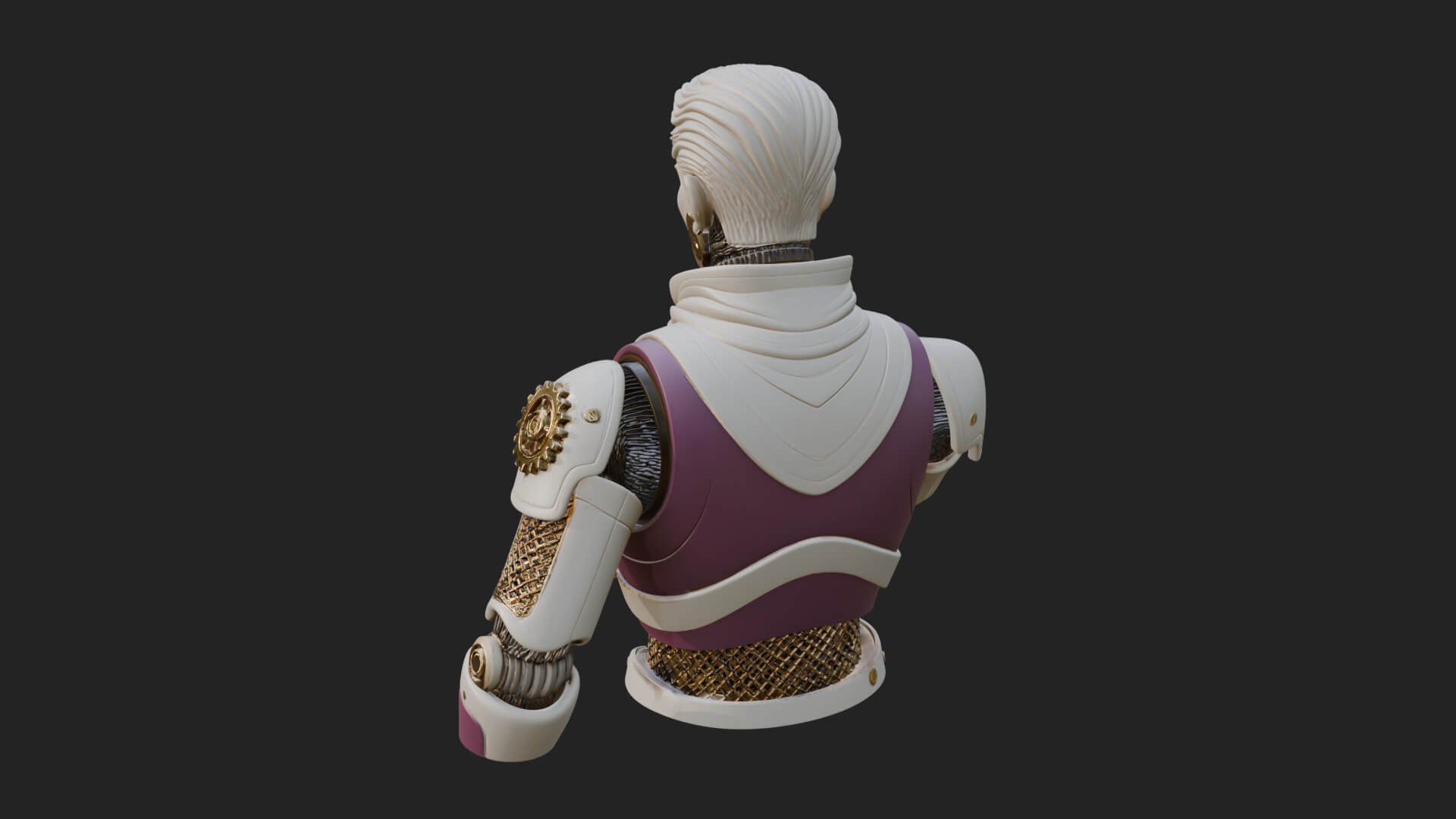 Sci Fi Armored Man Bust Design 1 3D Print Model 3D Model