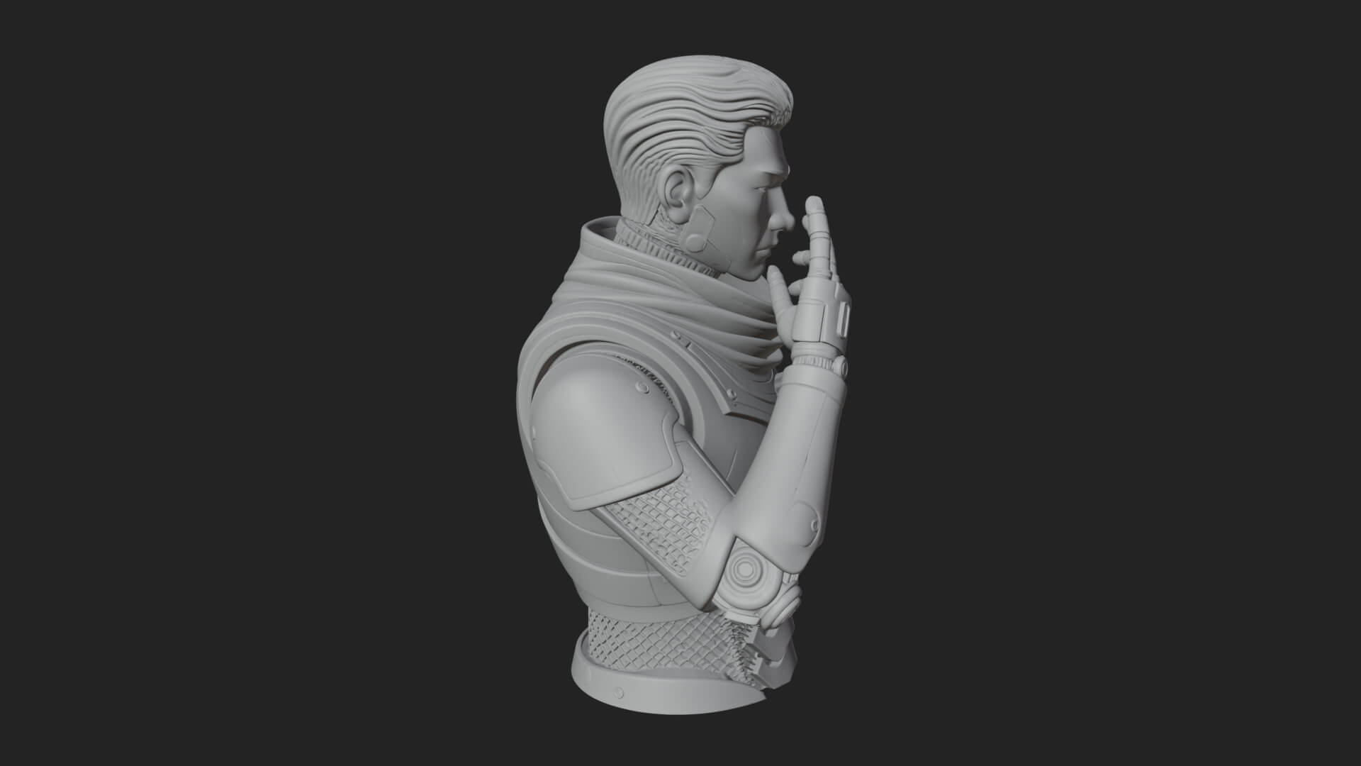 Sci Fi Armored Man Bust Design 1 3D Print Model 3D Model