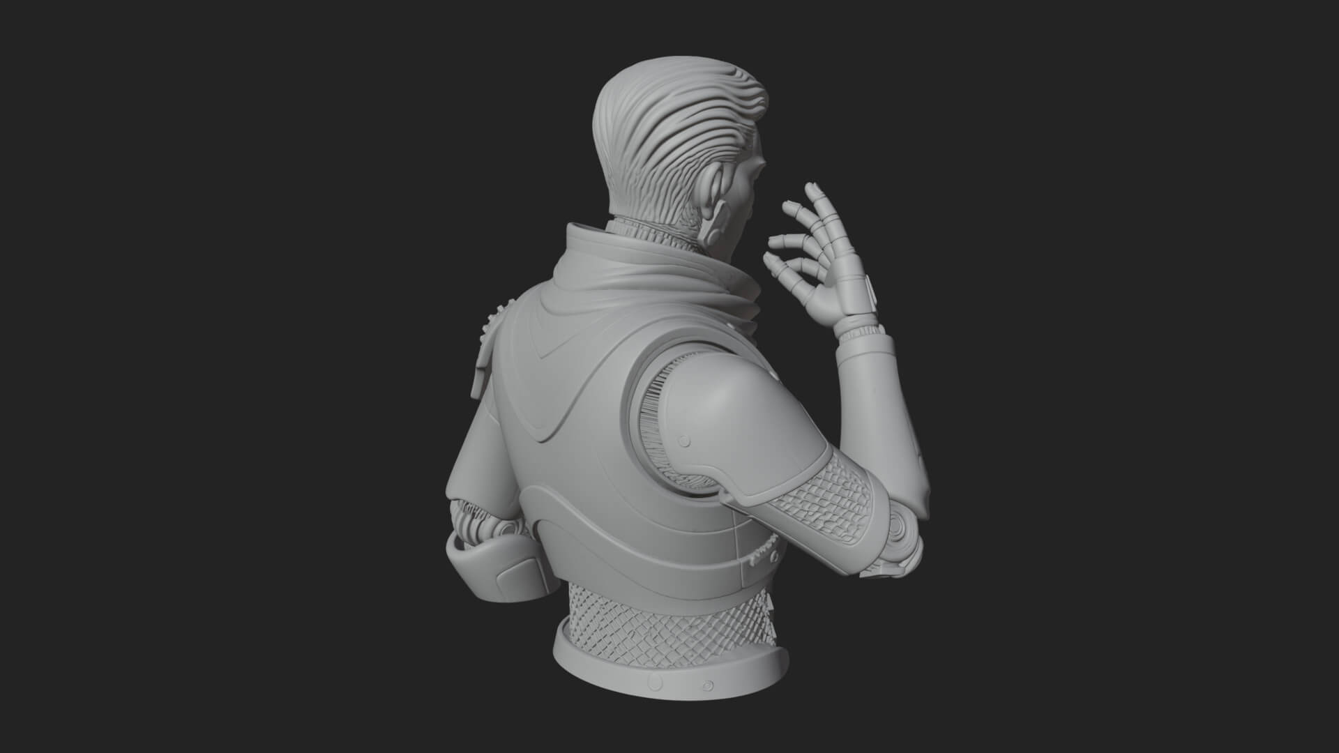 Sci Fi Armored Man Bust Design 1 3D Print Model 3D Model