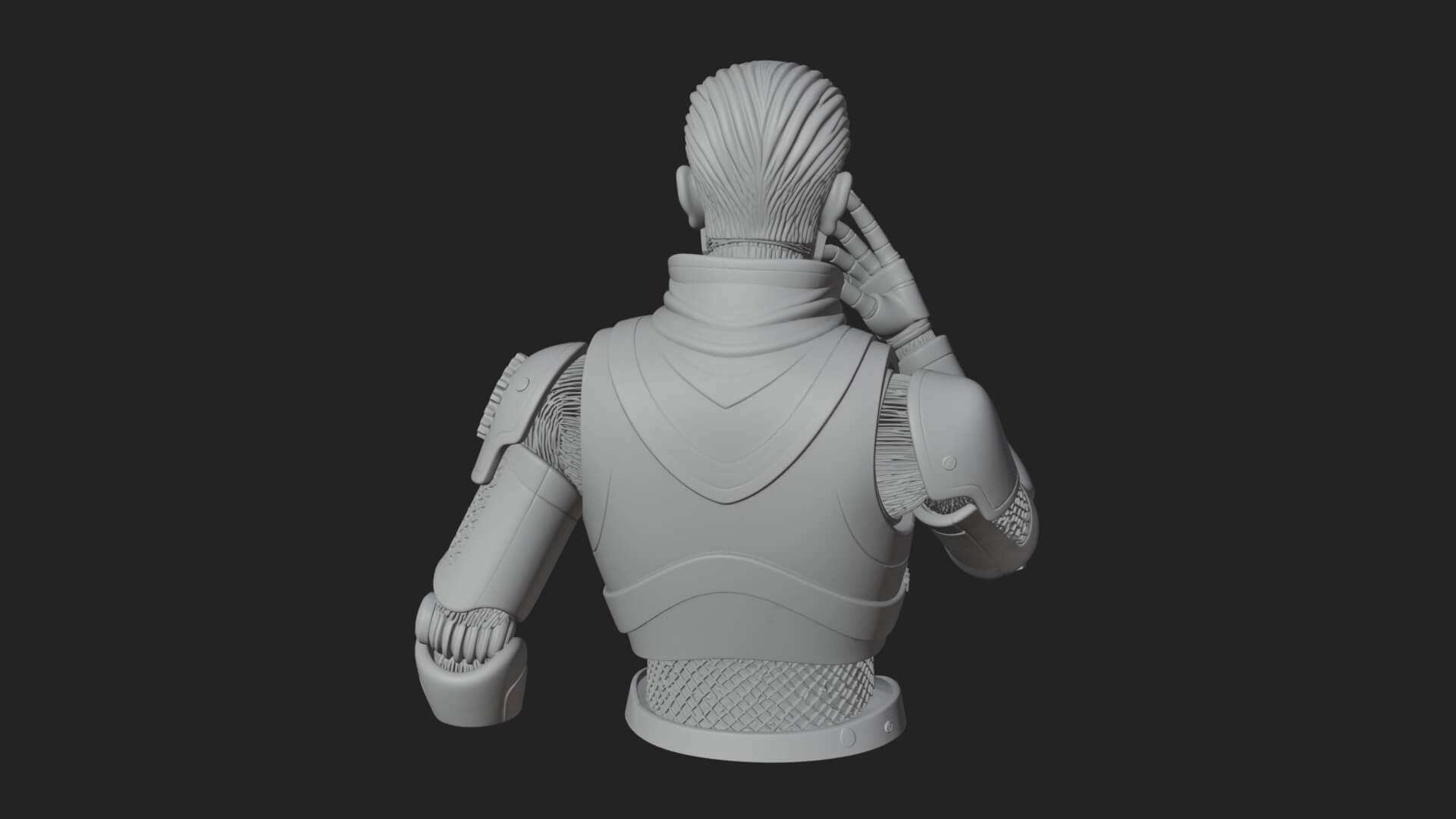 Sci Fi Armored Man Bust Design 1 3D Print Model 3D Model