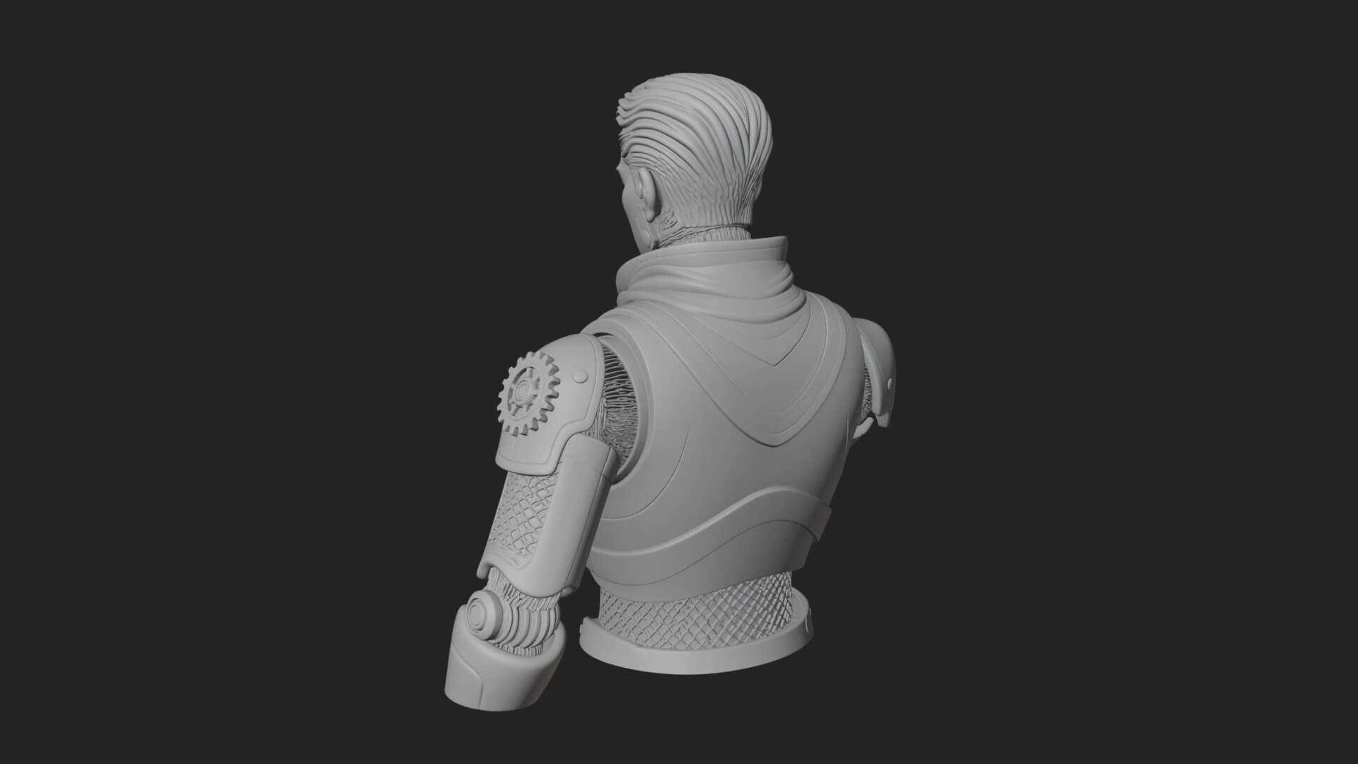 Sci Fi Armored Man Bust Design 1 3D Print Model 3D Model