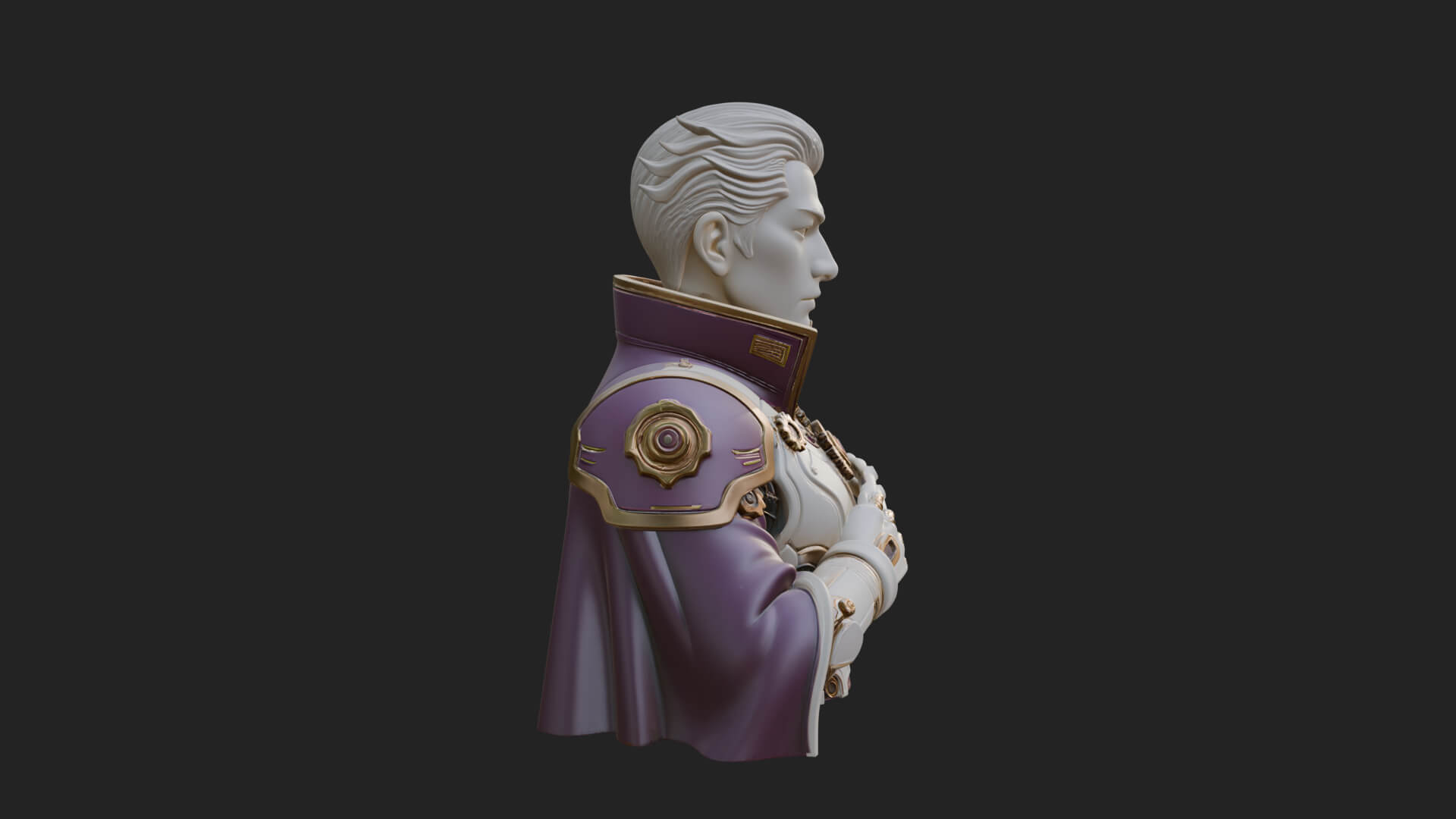 Sci Fi Armored Man Bust Design 10 3D Print Model 3D Model