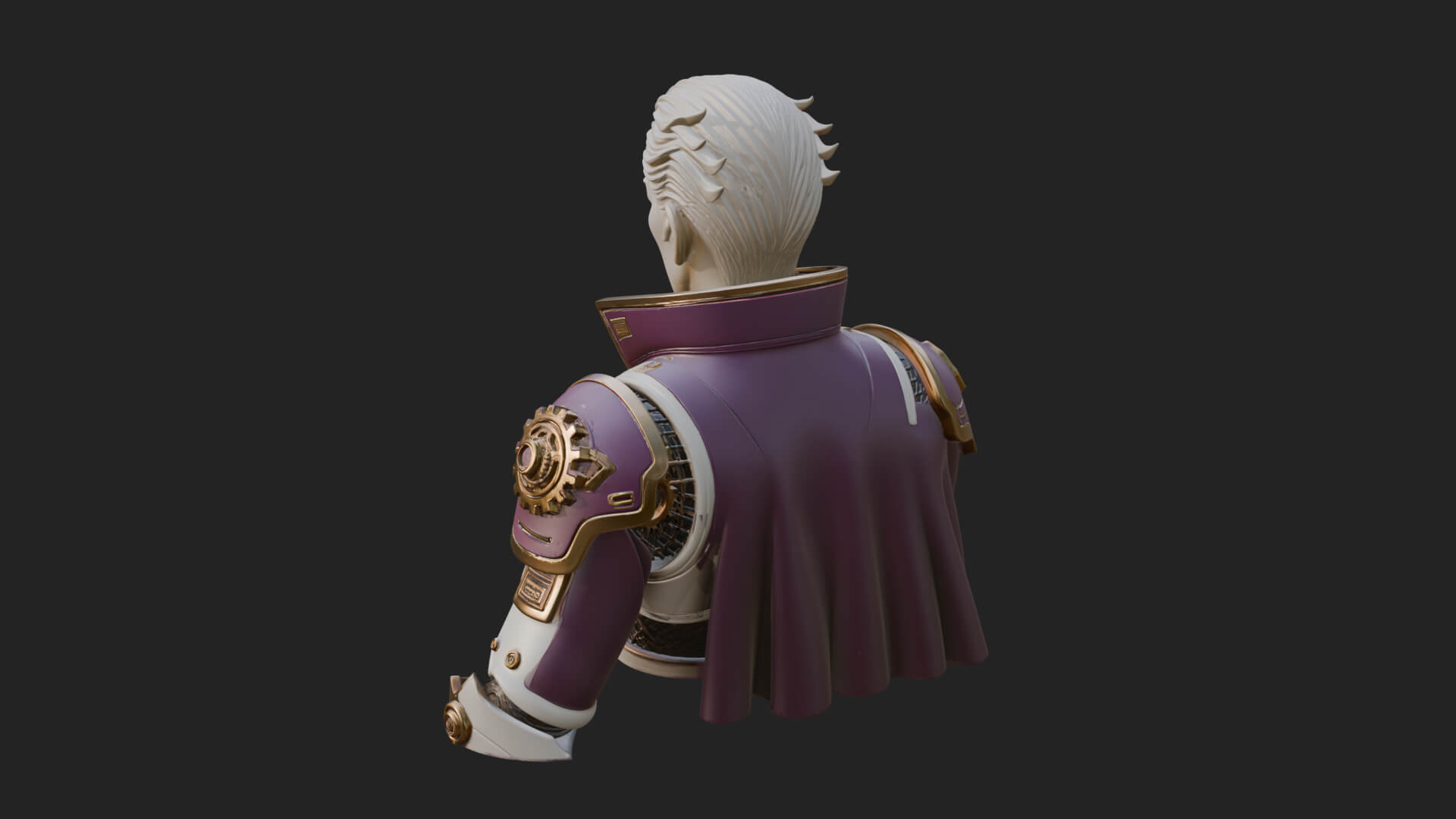 Sci Fi Armored Man Bust Design 10 3D Print Model 3D Model
