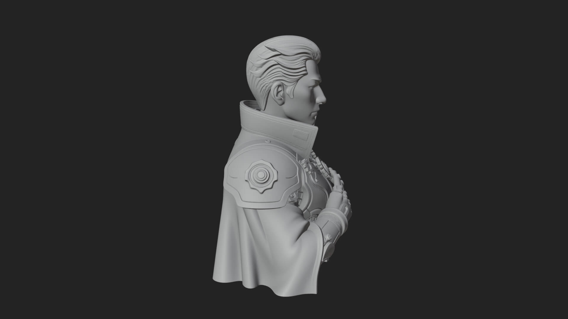 Sci Fi Armored Man Bust Design 10 3D Print Model 3D Model
