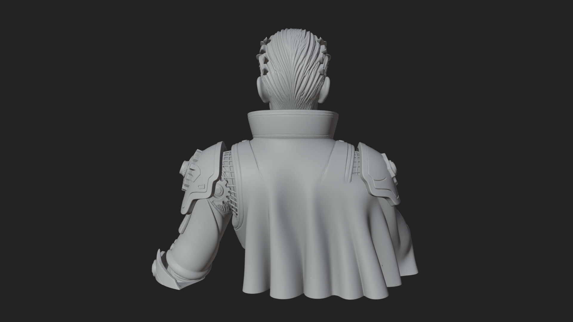 Sci Fi Armored Man Bust Design 10 3D Print Model 3D Model