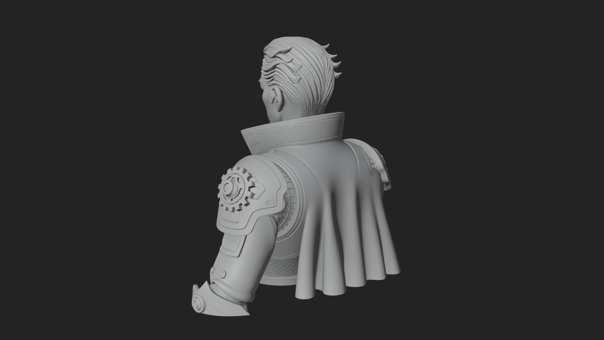 Sci Fi Armored Man Bust Design 10 3D Print Model 3D Model