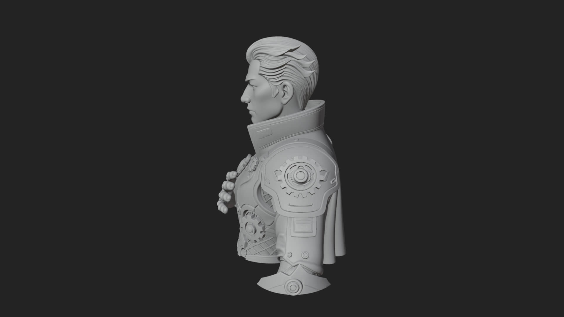 Sci Fi Armored Man Bust Design 10 3D Print Model 3D Model