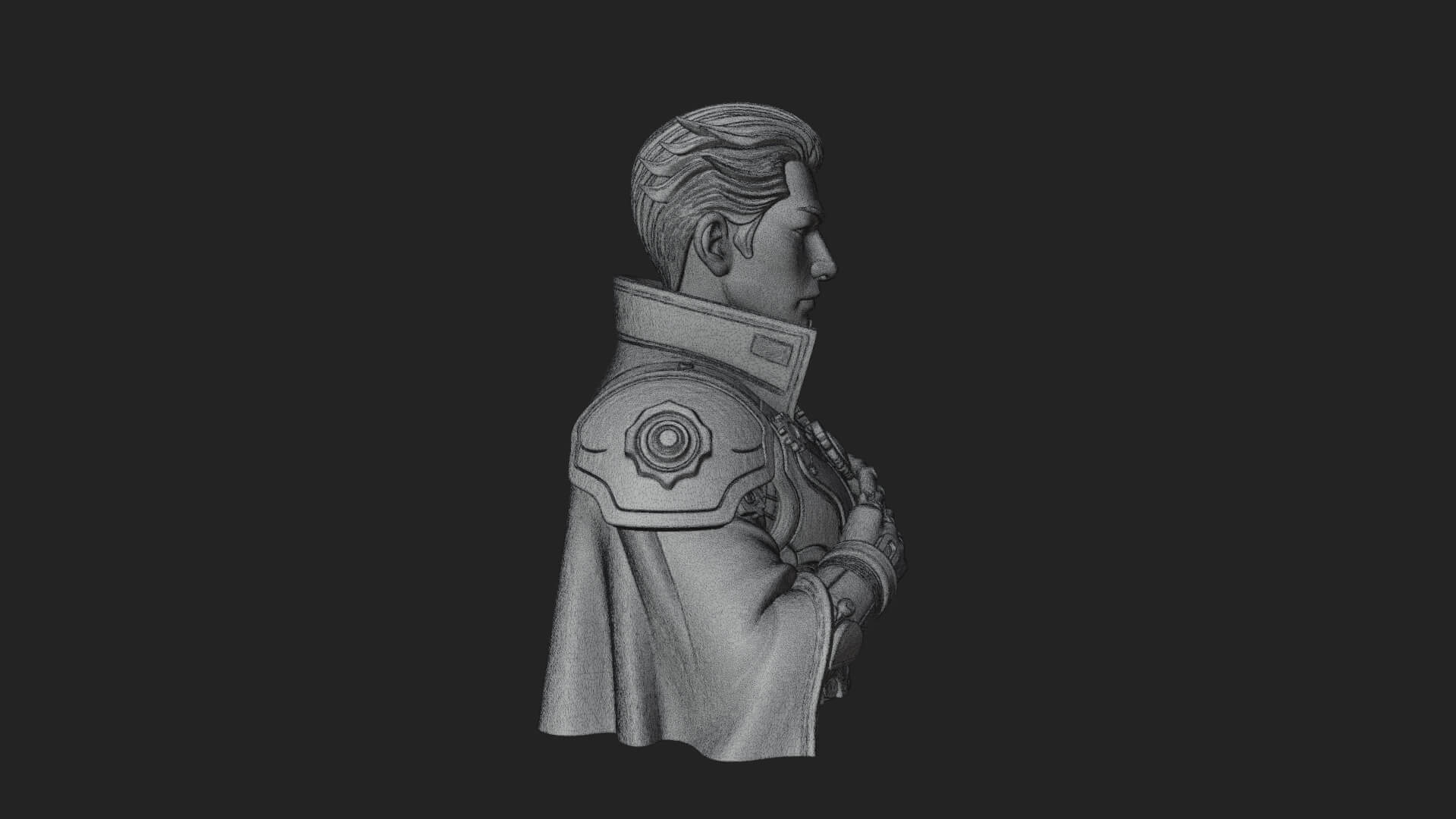 Sci Fi Armored Man Bust Design 10 3D Print Model 3D Model