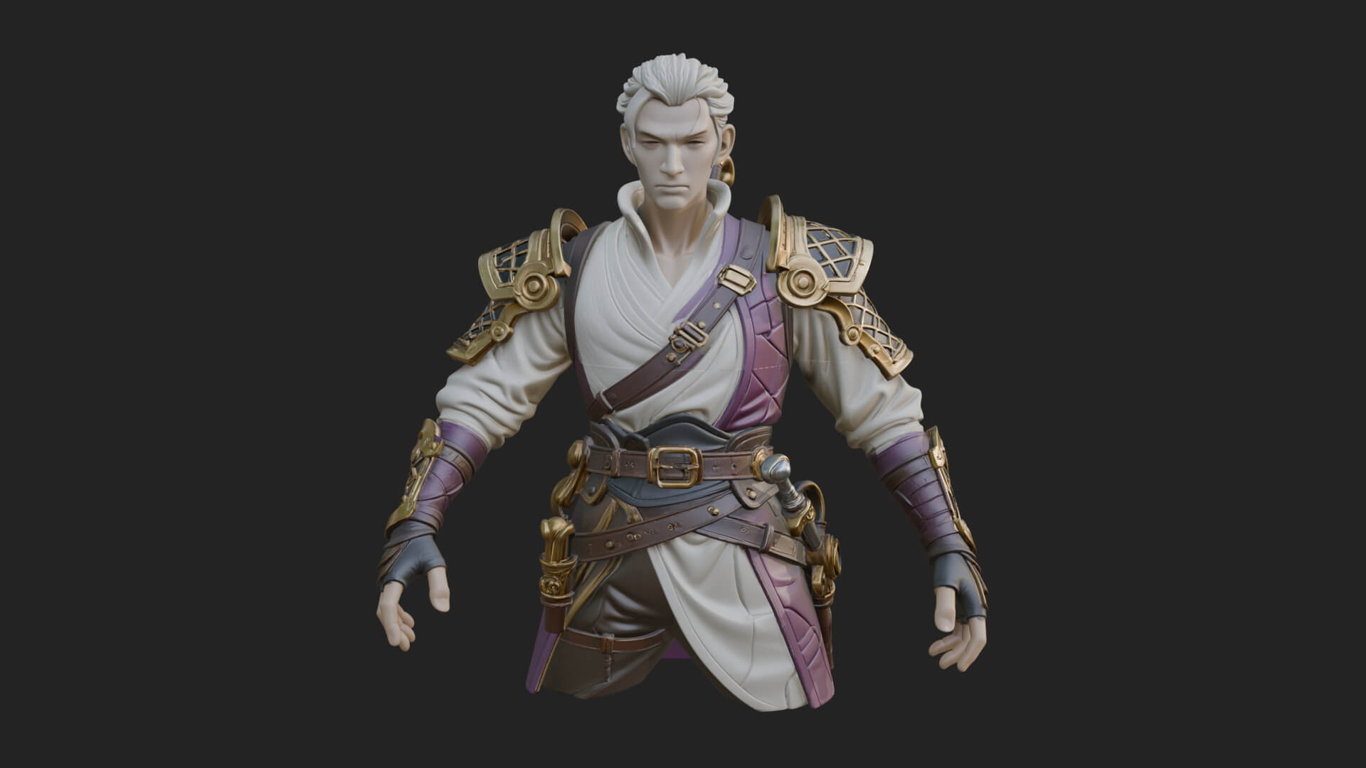 Sci Fi Armored Man Bust Design 11 3D Print Model 3D Model