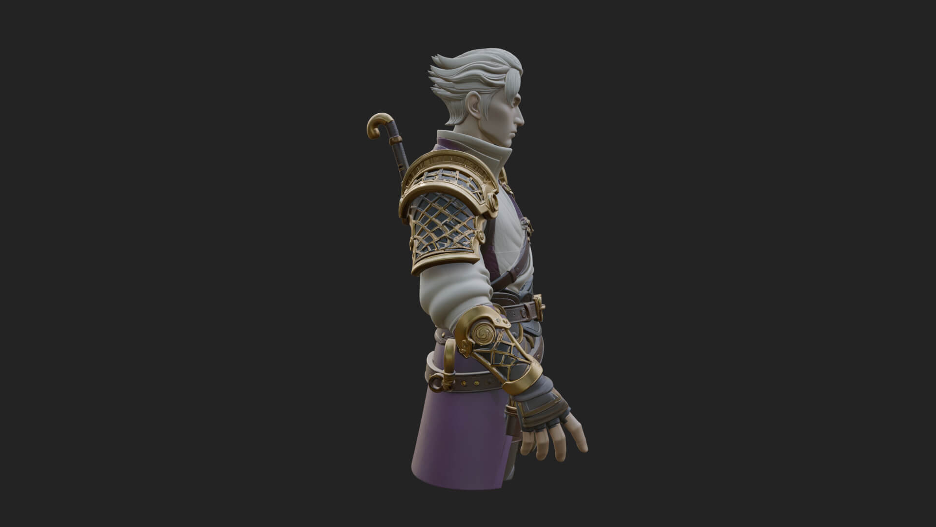 Sci Fi Armored Man Bust Design 11 3D Print Model 3D Model