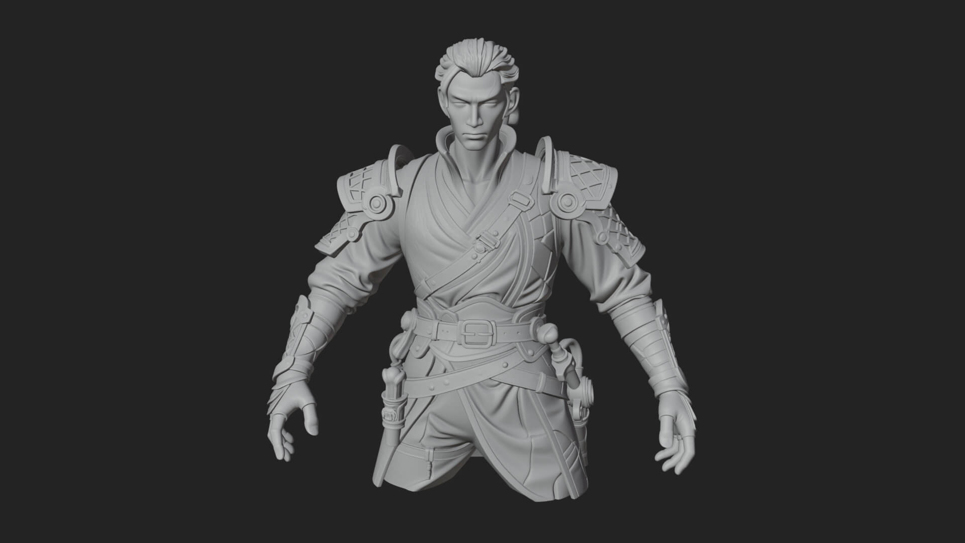 Sci Fi Armored Man Bust Design 11 3D Print Model 3D Model