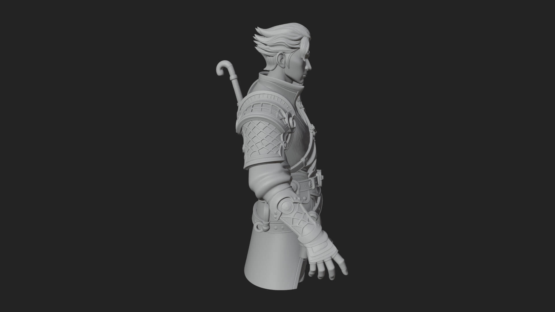 Sci Fi Armored Man Bust Design 11 3D Print Model 3D Model