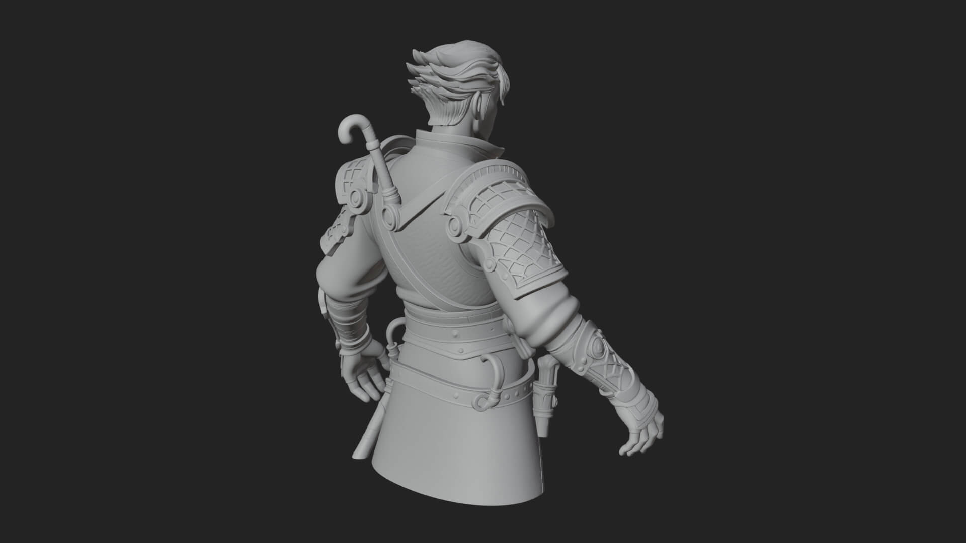 Sci Fi Armored Man Bust Design 11 3D Print Model 3D Model