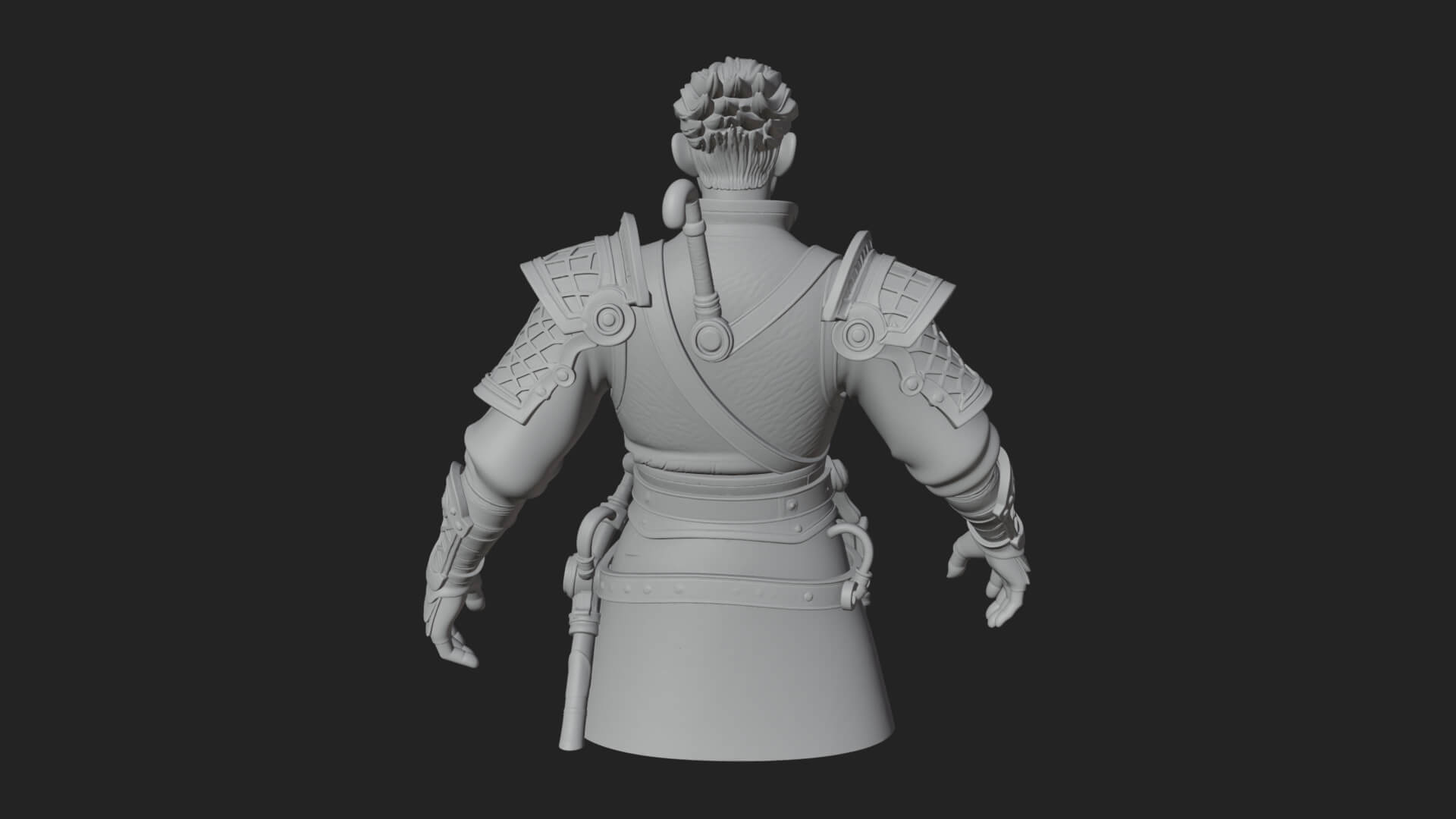 Sci Fi Armored Man Bust Design 11 3D Print Model 3D Model