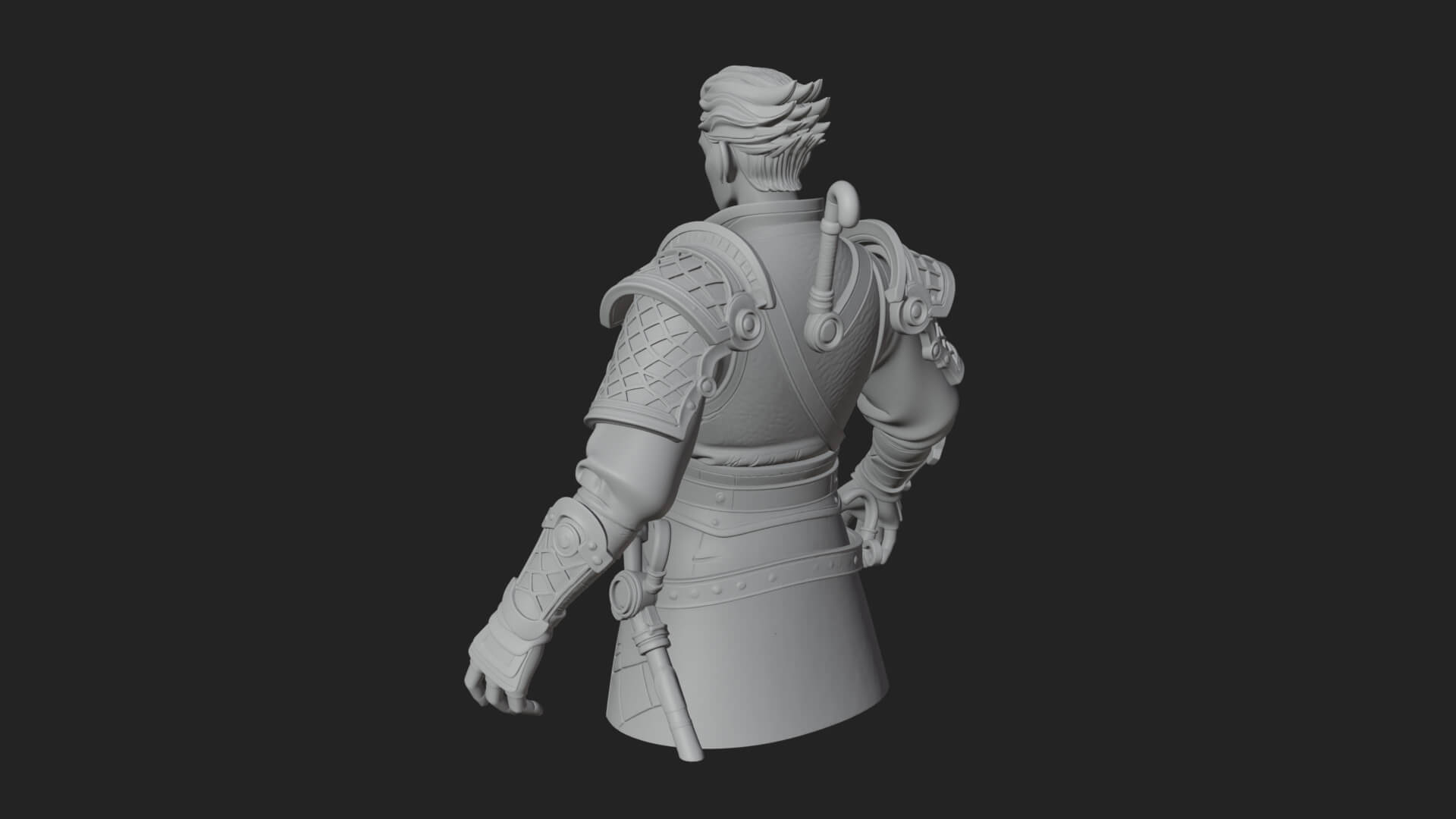 Sci Fi Armored Man Bust Design 11 3D Print Model 3D Model