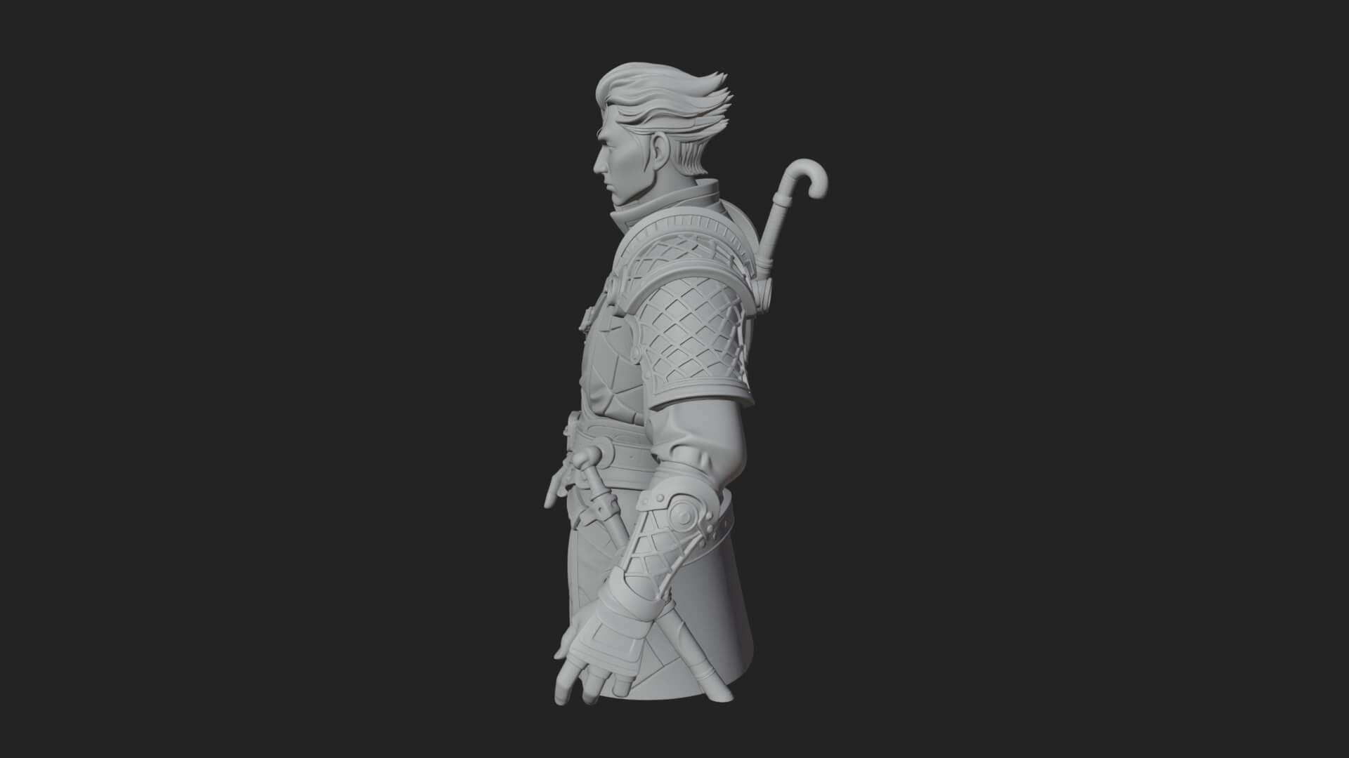 Sci Fi Armored Man Bust Design 11 3D Print Model 3D Model