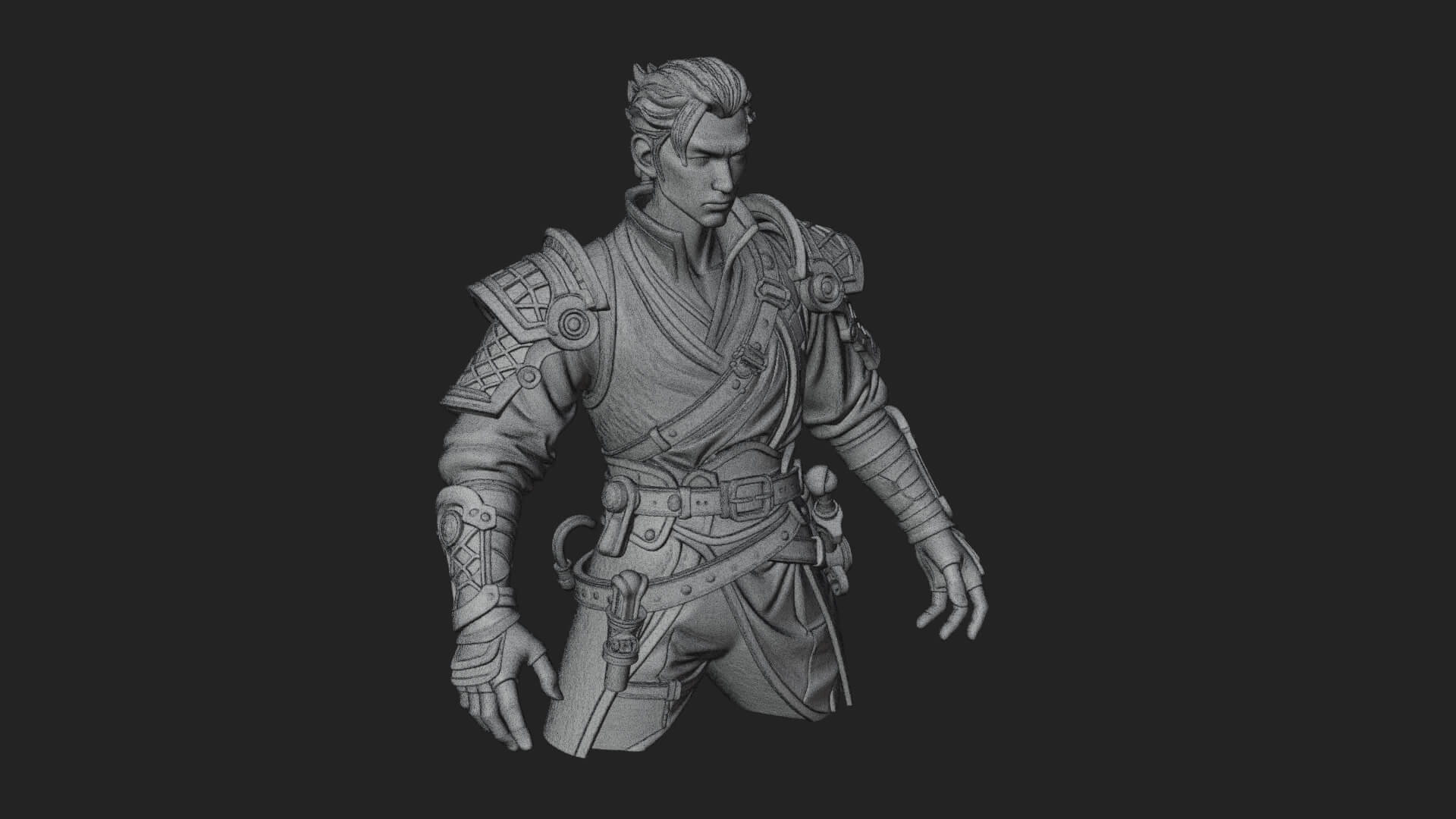 Sci Fi Armored Man Bust Design 11 3D Print Model 3D Model