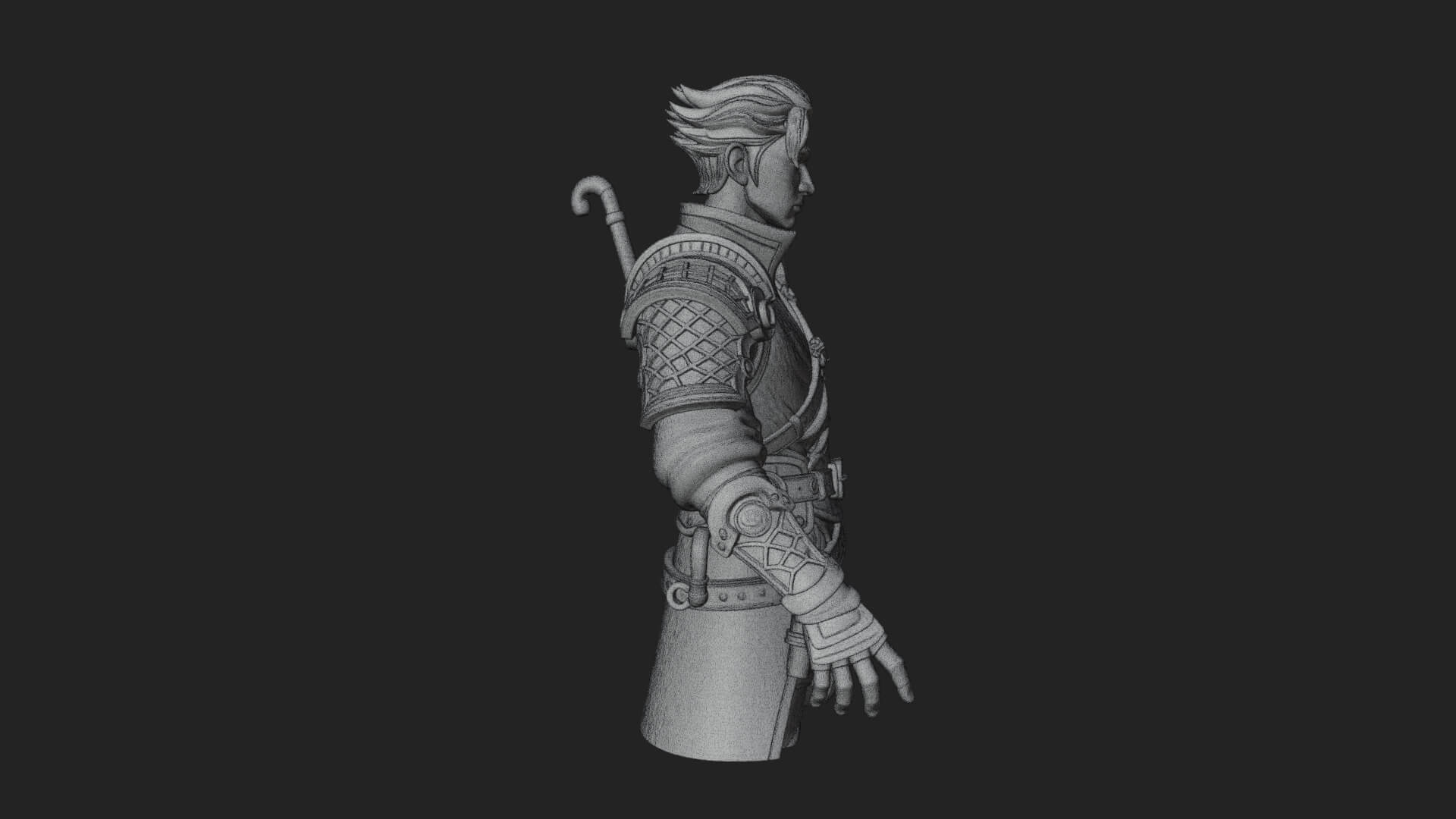 Sci Fi Armored Man Bust Design 11 3D Print Model 3D Model