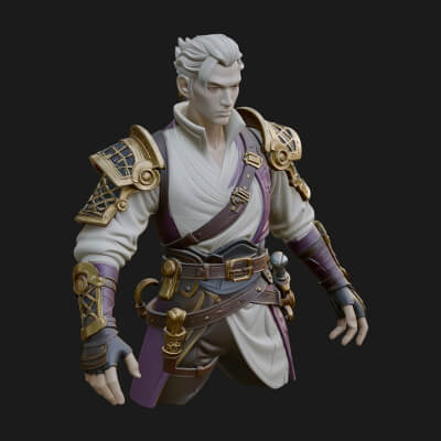 Sci Fi Armored Man Bust Design 11 3D Print Model