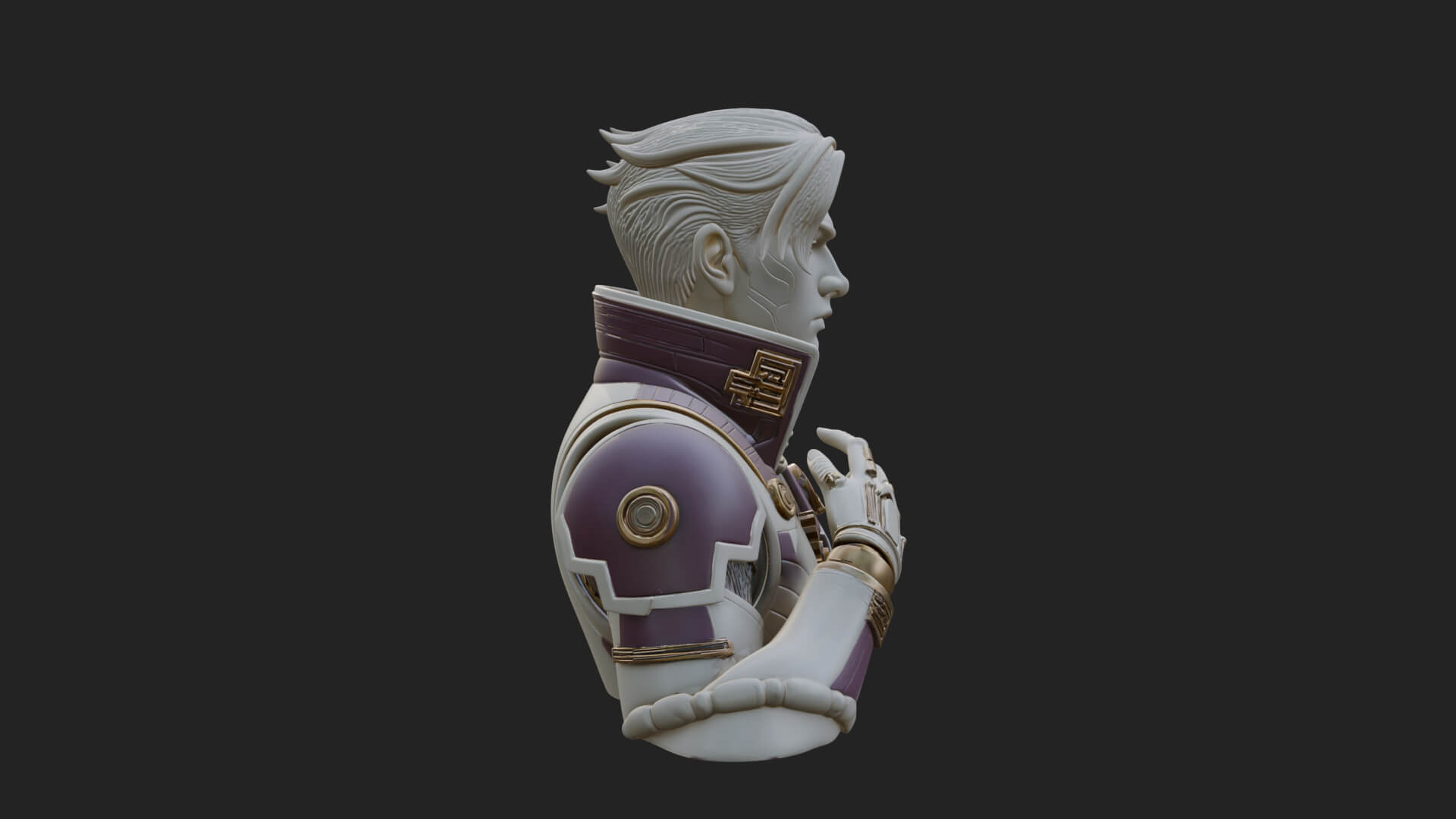 Sci Fi Armored Man Bust Design 12 3D Print Model 3D Model