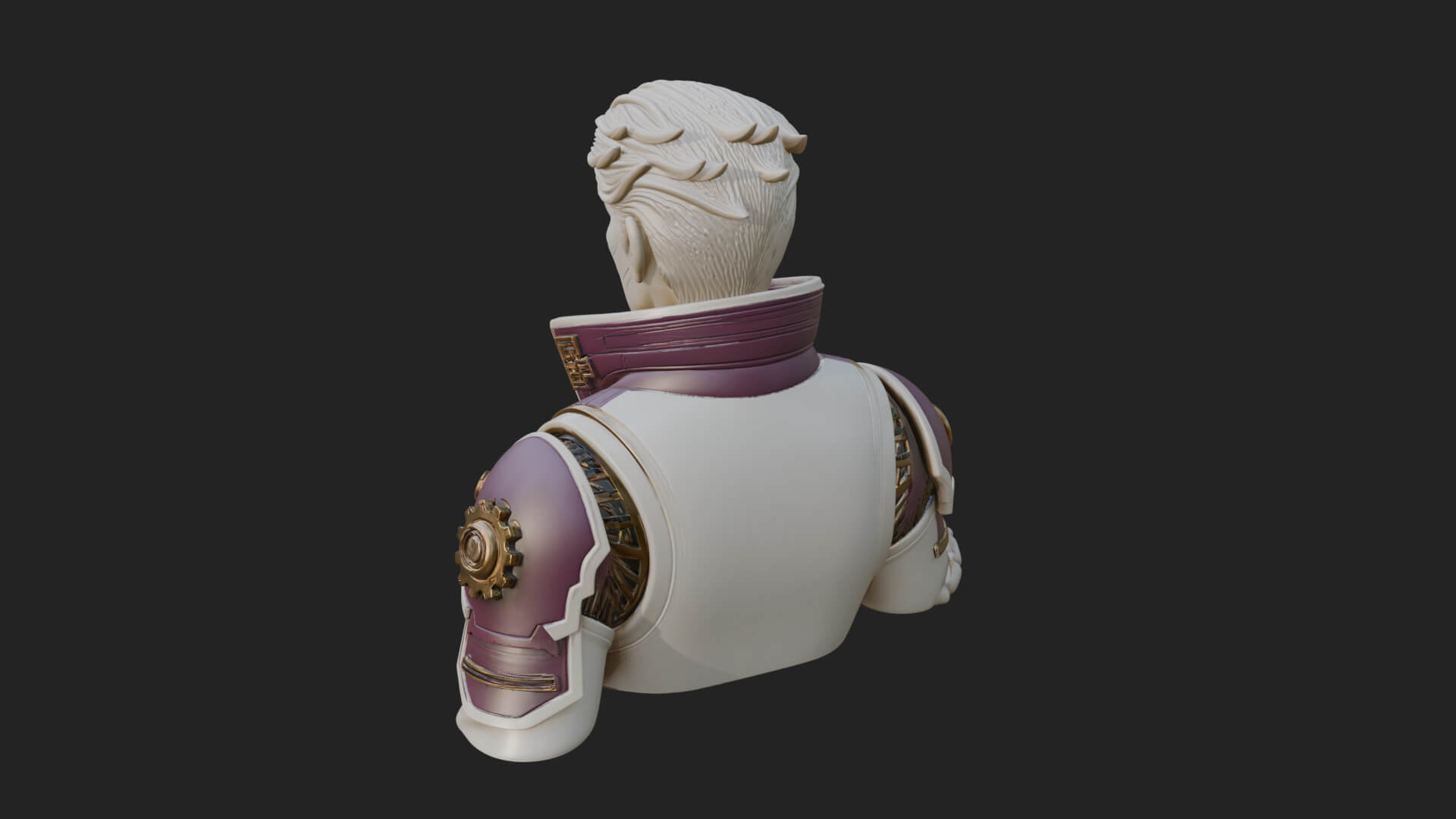 Sci Fi Armored Man Bust Design 12 3D Print Model 3D Model