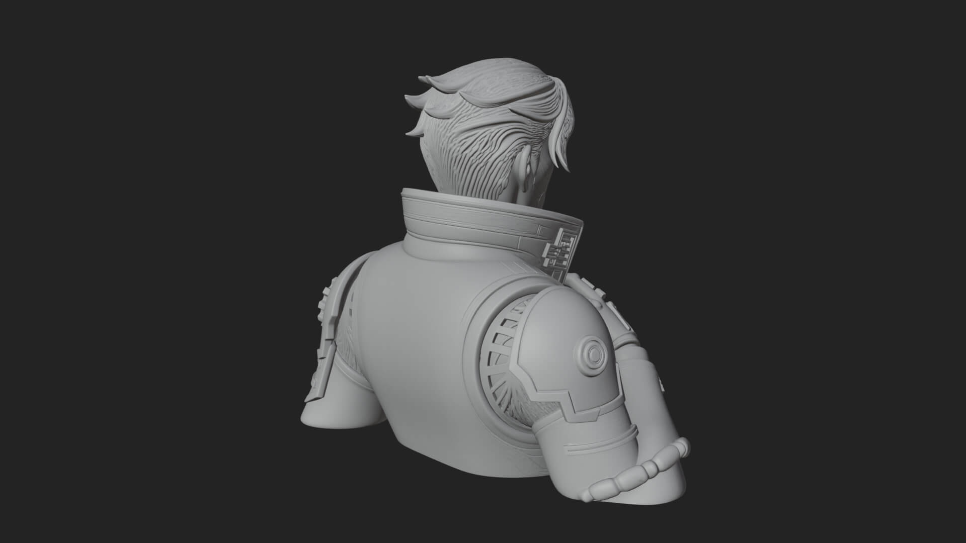 Sci Fi Armored Man Bust Design 12 3D Print Model 3D Model