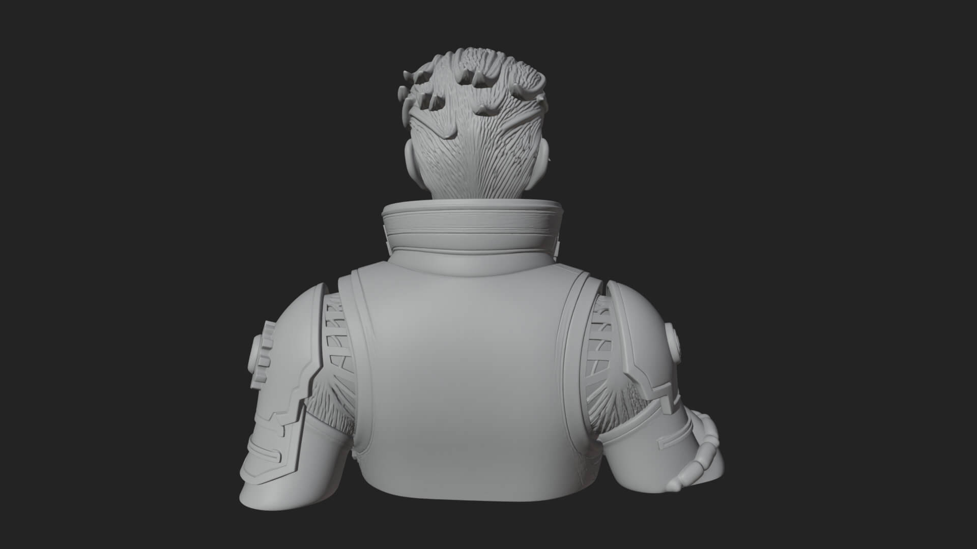 Sci Fi Armored Man Bust Design 12 3D Print Model 3D Model
