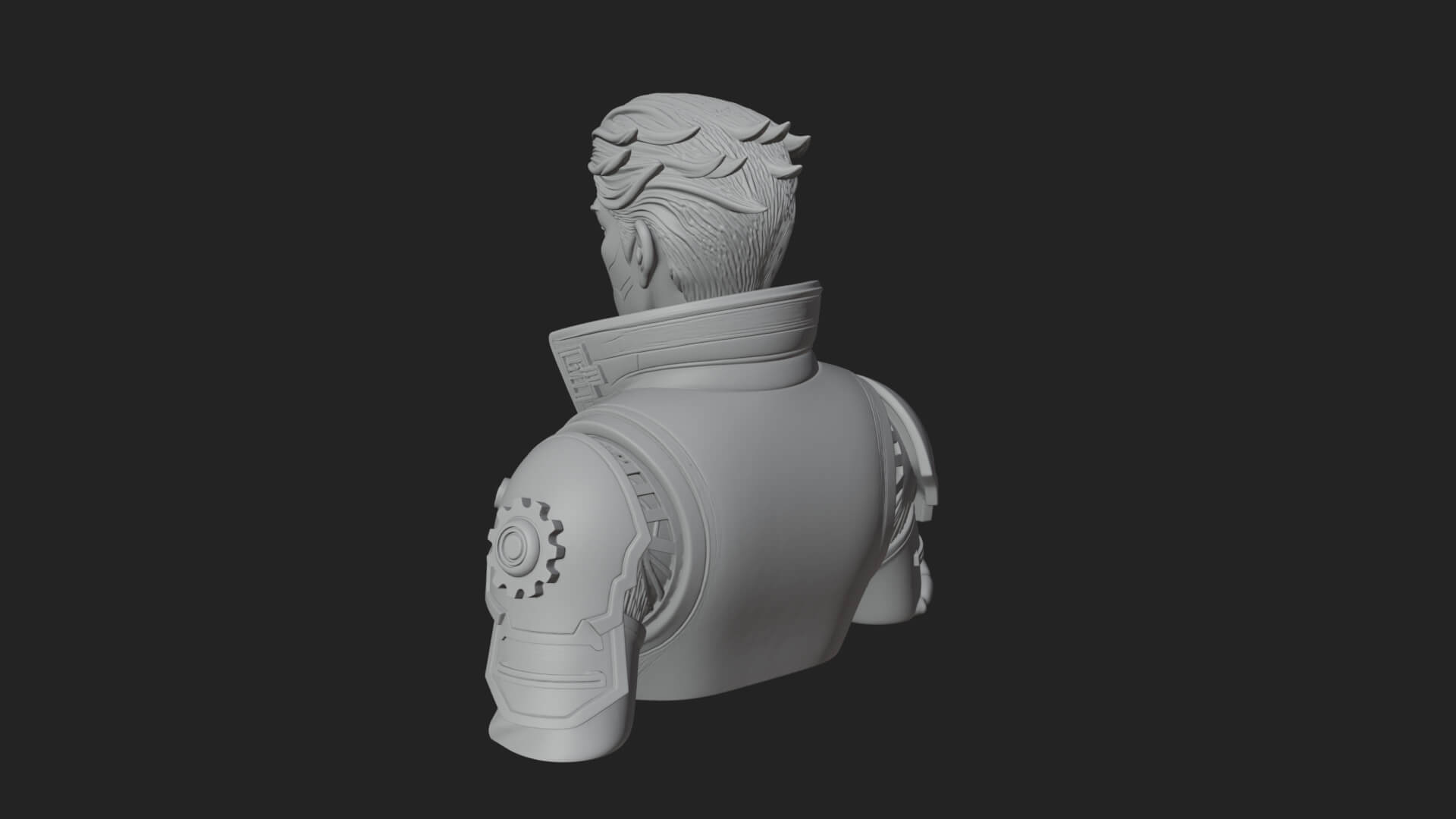 Sci Fi Armored Man Bust Design 12 3D Print Model 3D Model