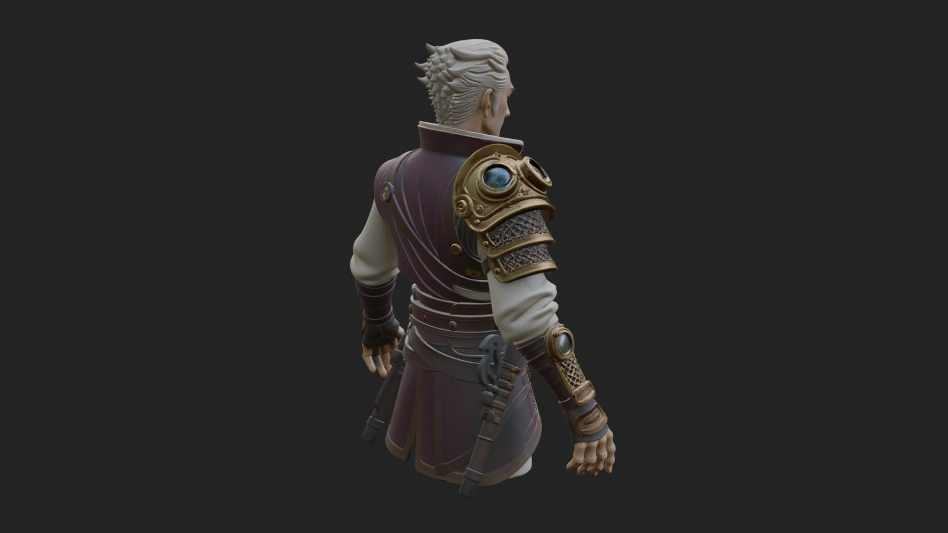 Sci Fi Armored Man Bust Design 13 3D Print Model 3D Model