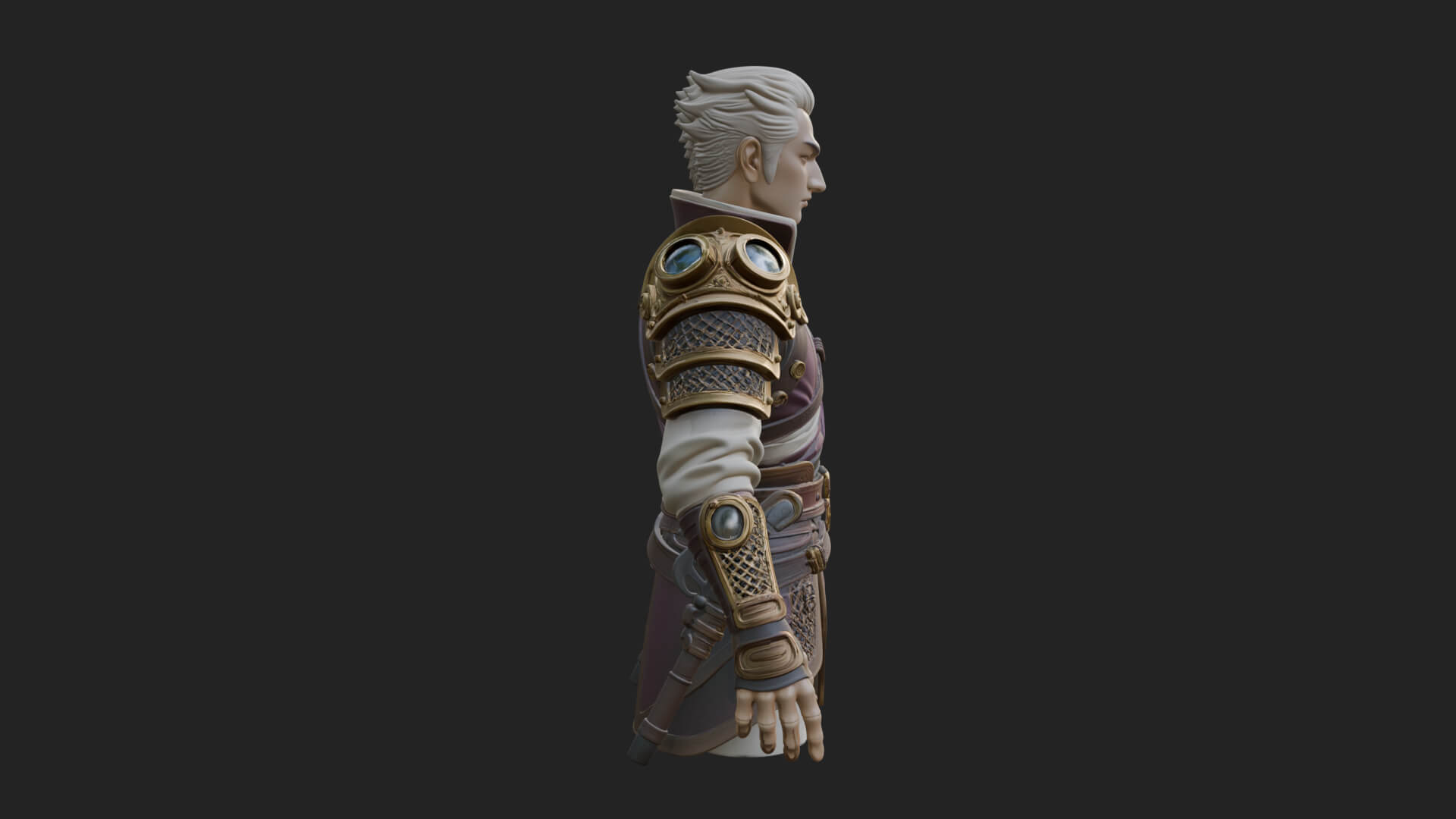 Sci Fi Armored Man Bust Design 13 3D Print Model 3D Model