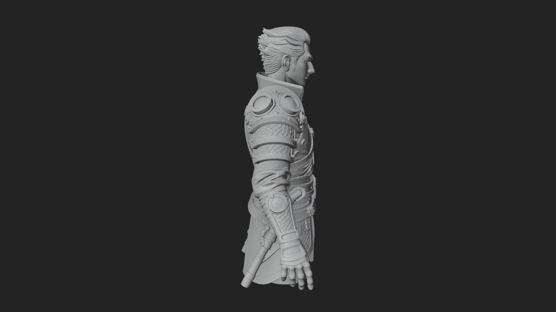 Sci Fi Armored Man Bust Design 13 3D Print Model 3D Model