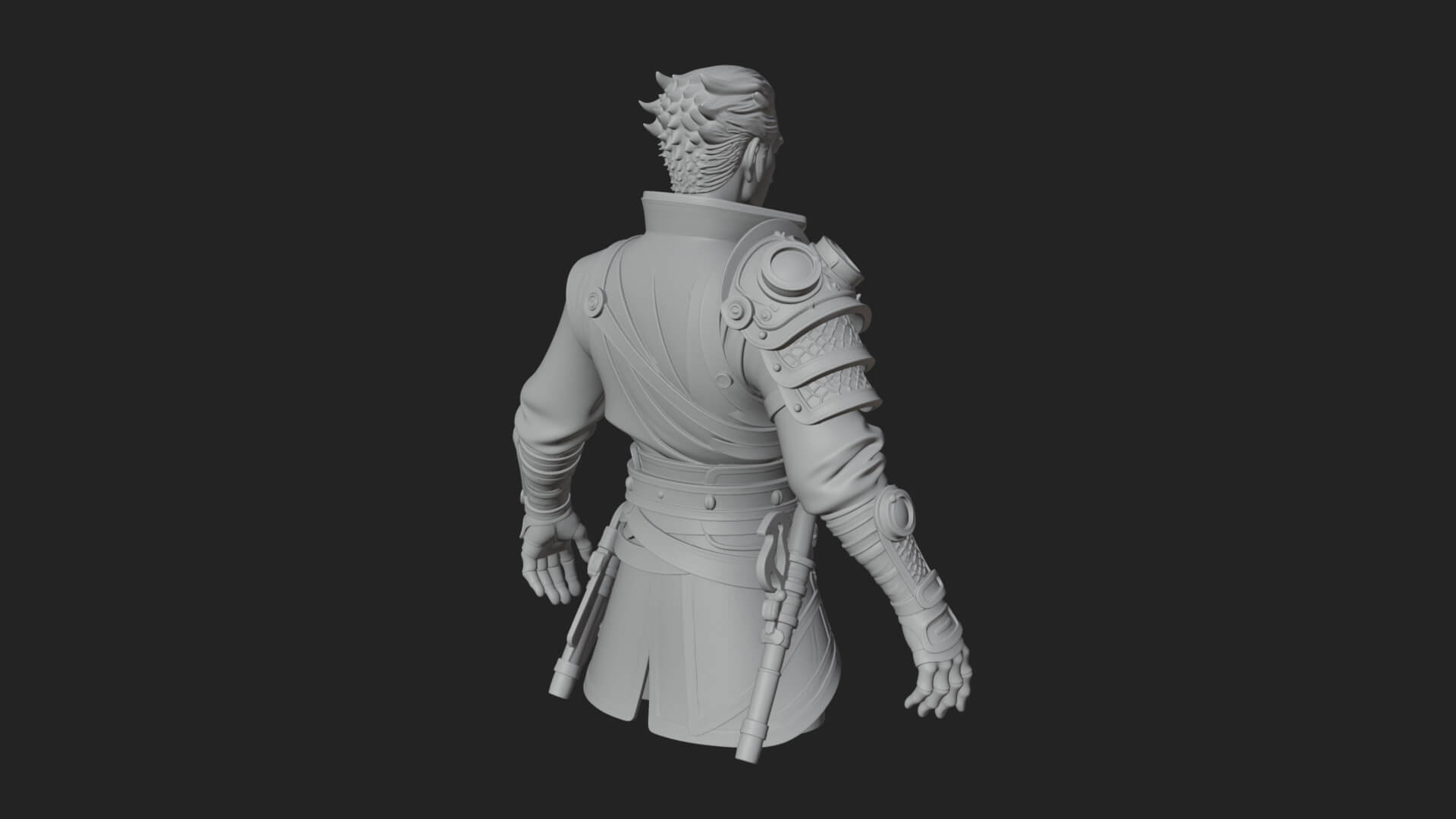 Sci Fi Armored Man Bust Design 13 3D Print Model 3D Model