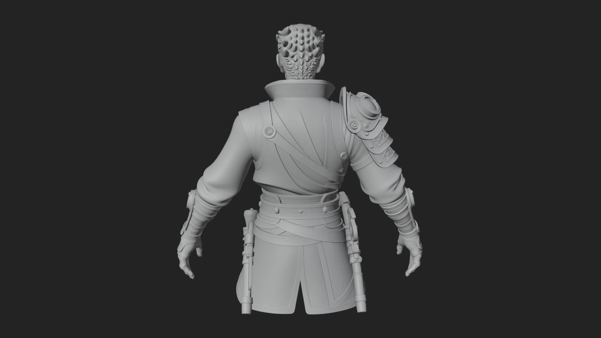 Sci Fi Armored Man Bust Design 13 3D Print Model 3D Model