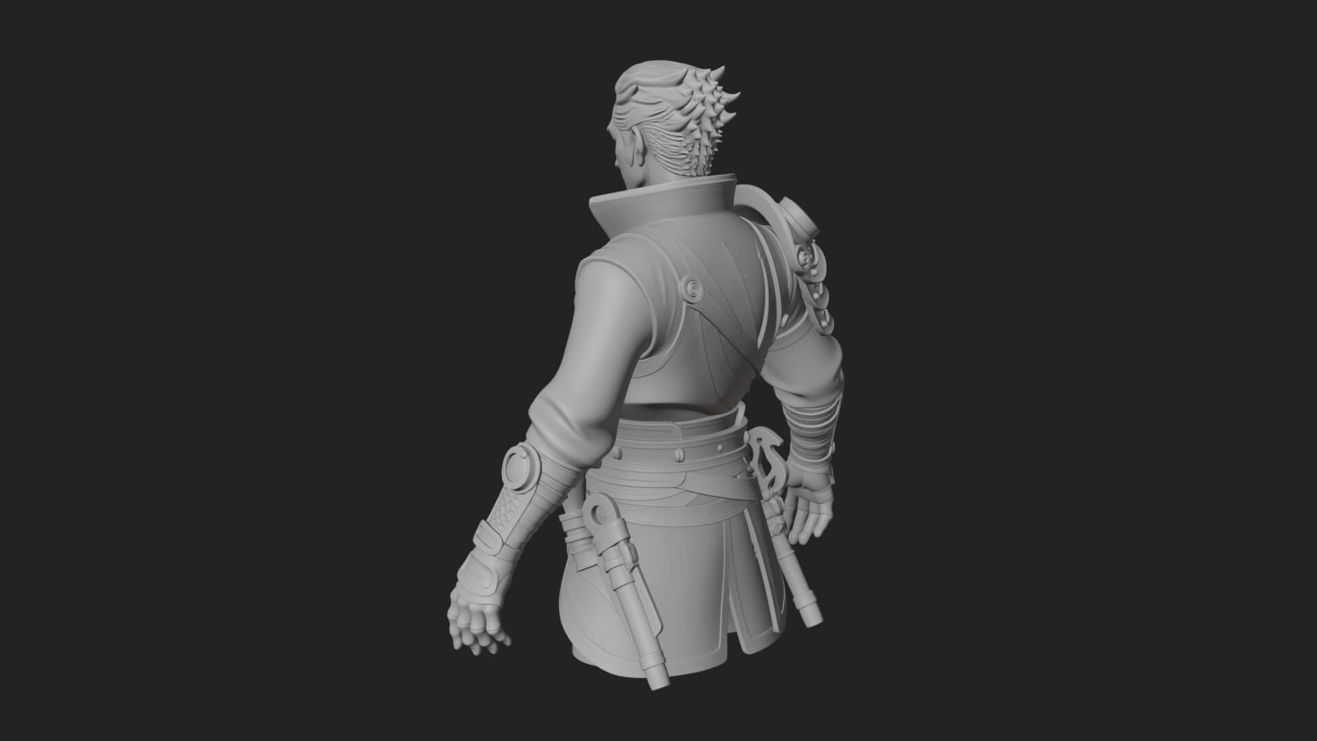 Sci Fi Armored Man Bust Design 13 3D Print Model 3D Model