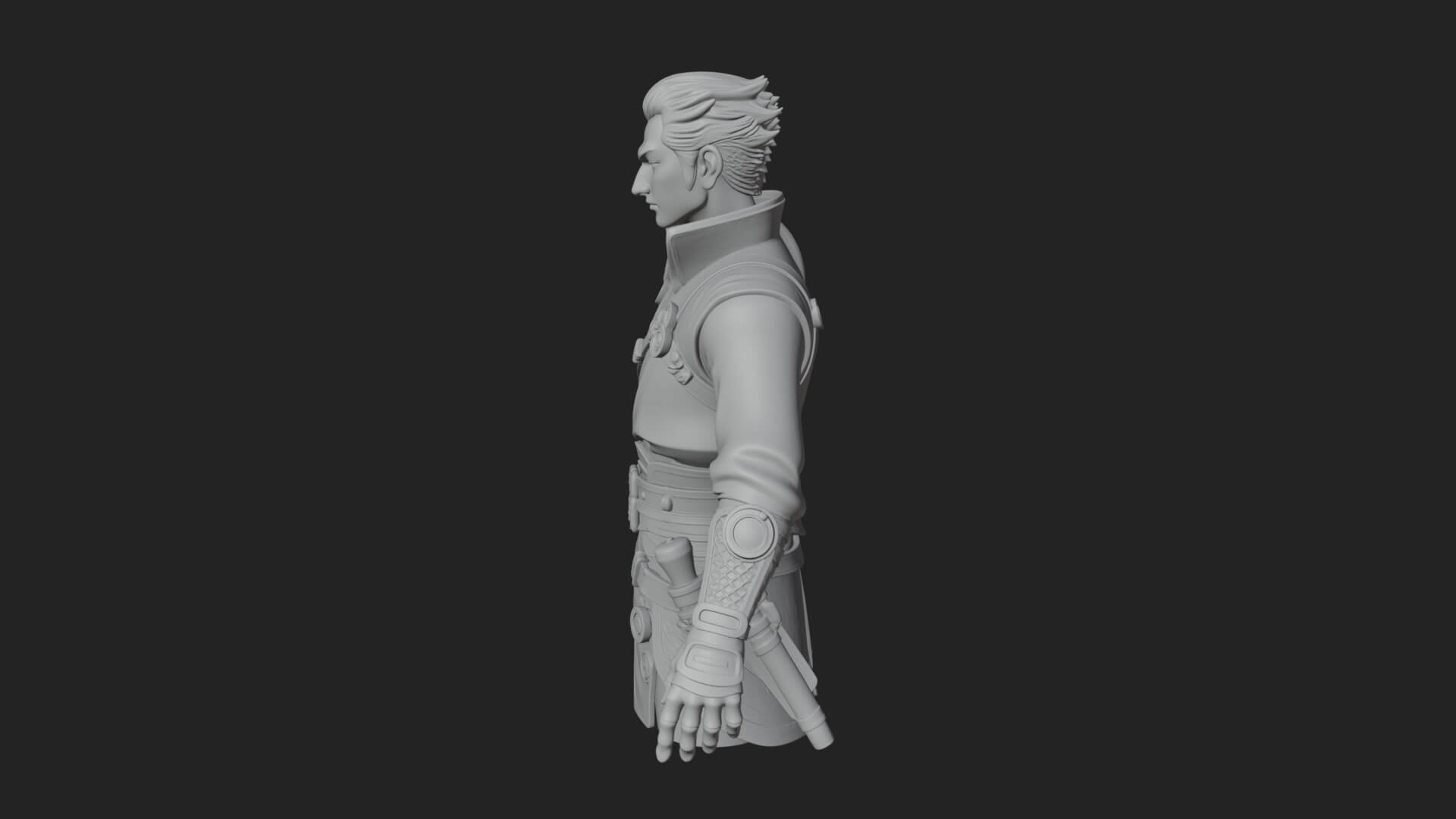 Sci Fi Armored Man Bust Design 13 3D Print Model 3D Model
