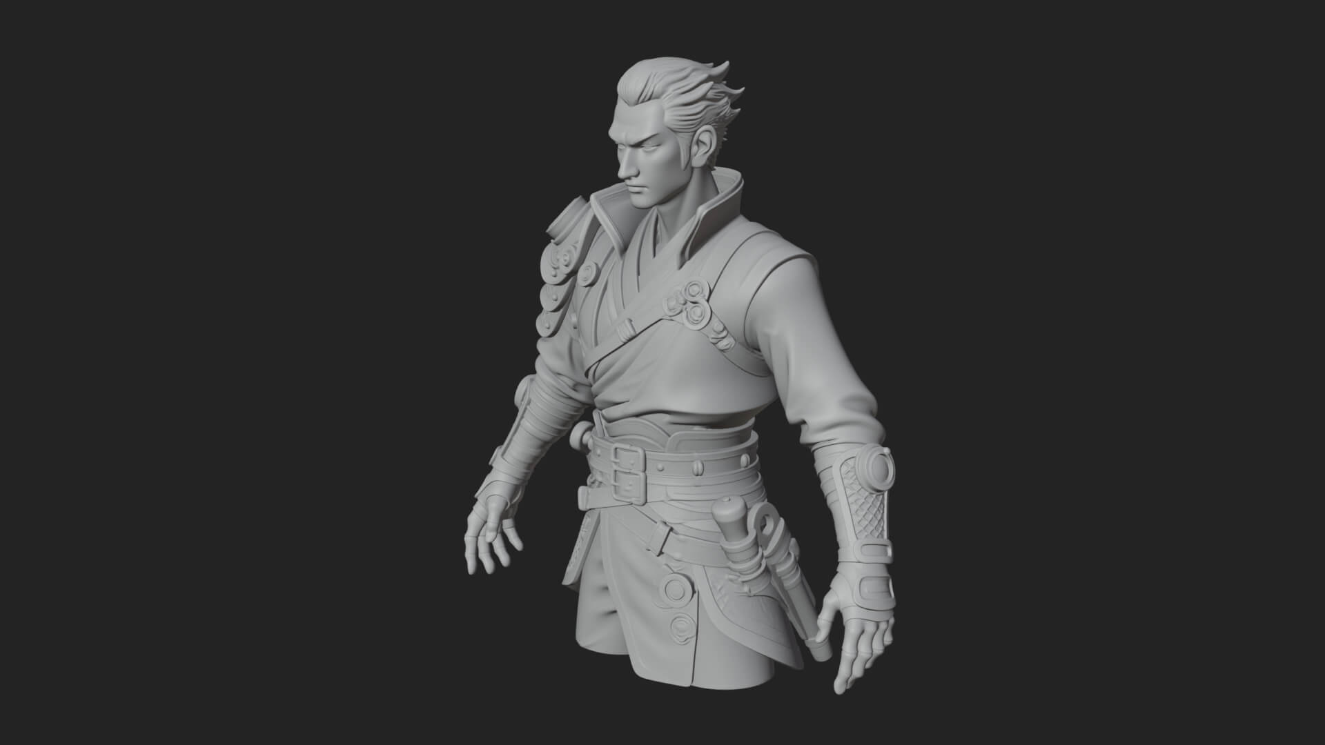 Sci Fi Armored Man Bust Design 13 3D Print Model 3D Model
