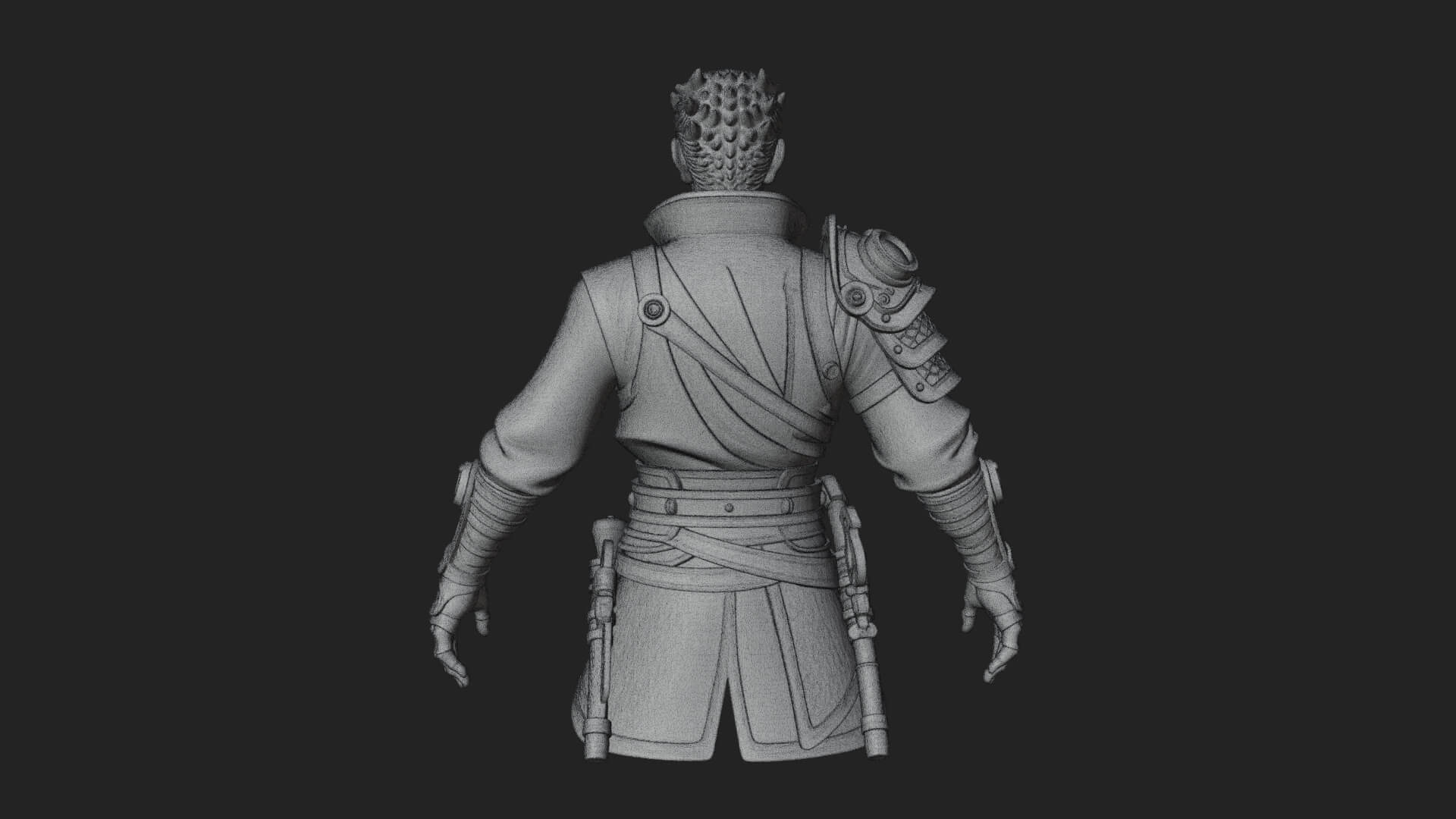 Sci Fi Armored Man Bust Design 13 3D Print Model 3D Model