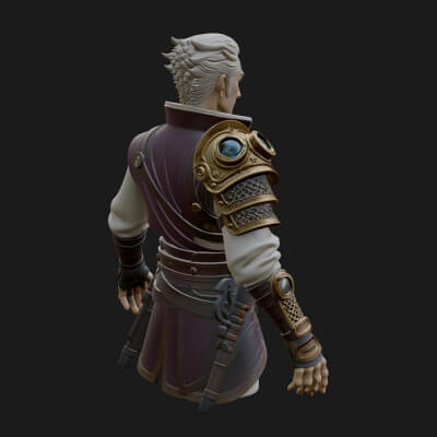 Sci Fi Armored Man Bust Design 13 3D Print Model