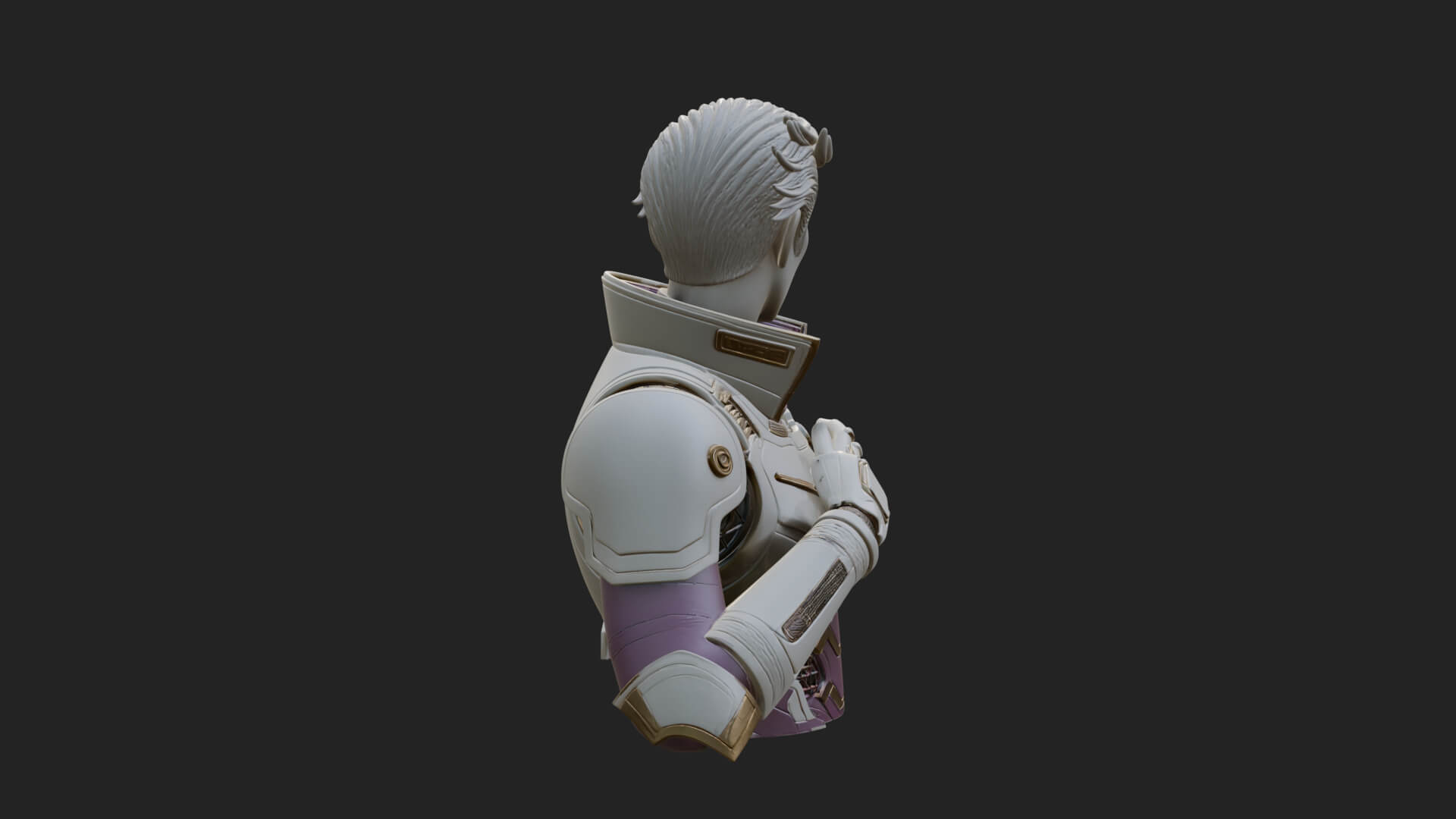 Sci Fi Armored Man Bust Design 14 3D Print Model 3D Model