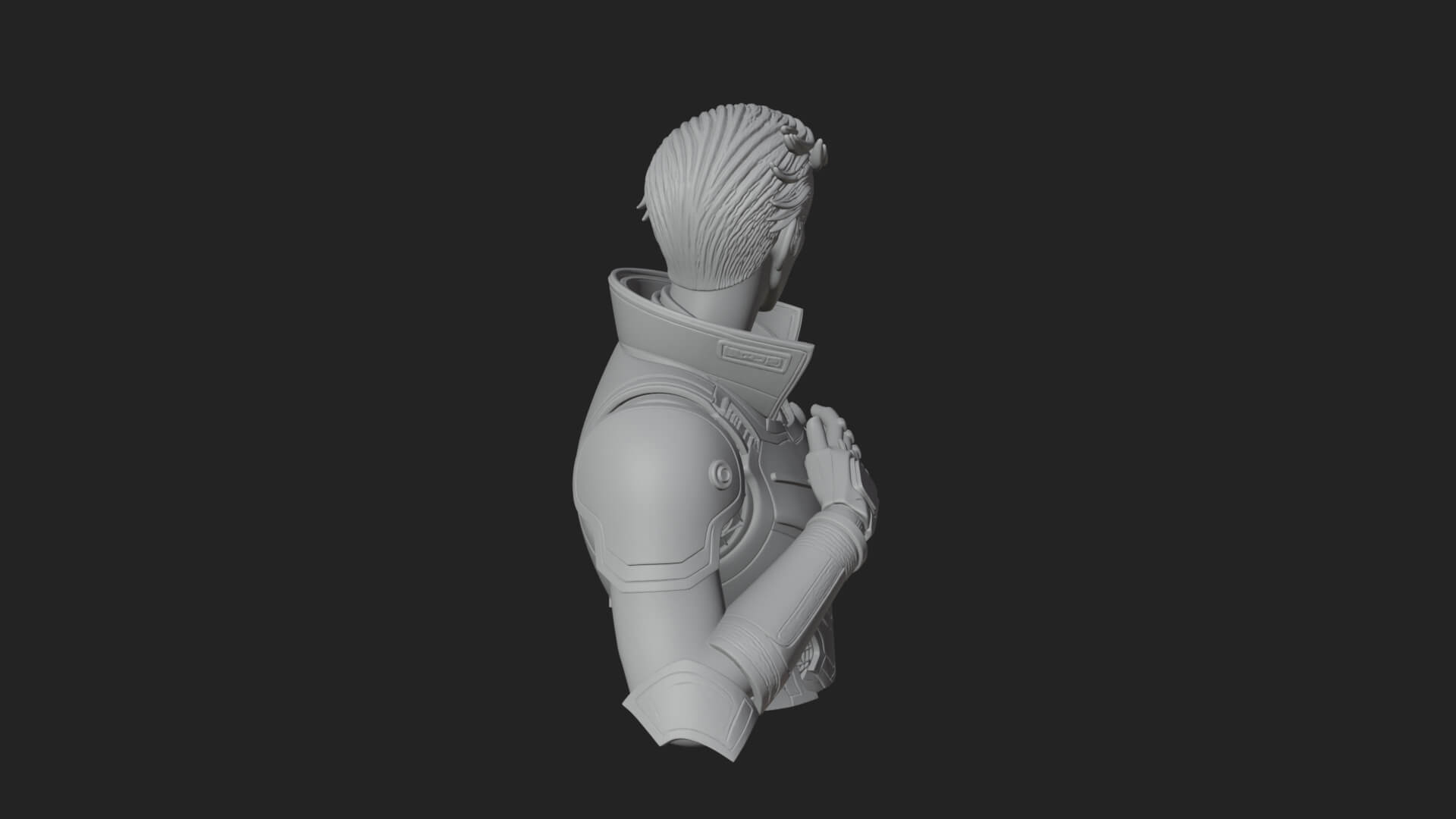 Sci Fi Armored Man Bust Design 14 3D Print Model 3D Model
