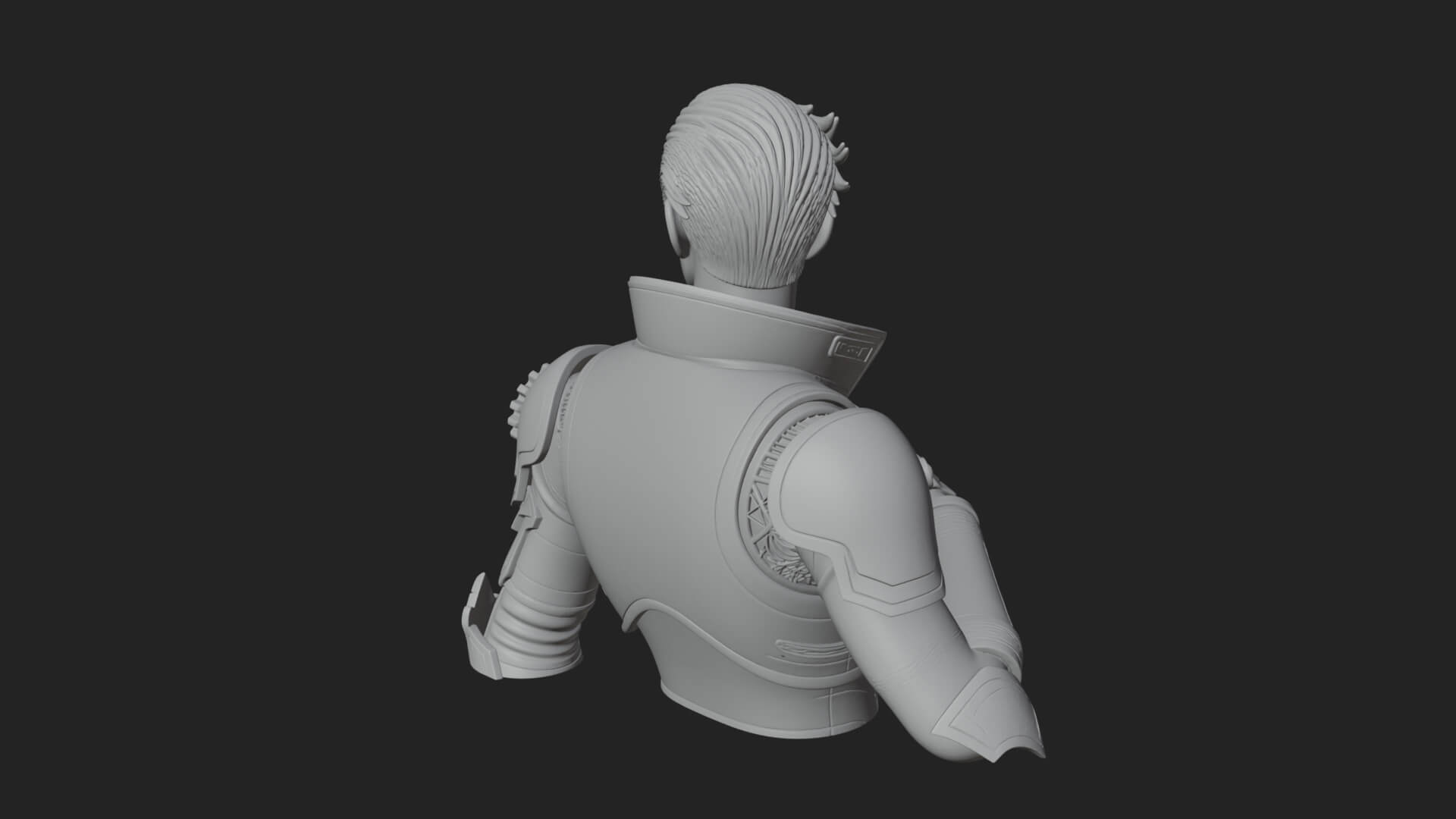 Sci Fi Armored Man Bust Design 14 3D Print Model 3D Model